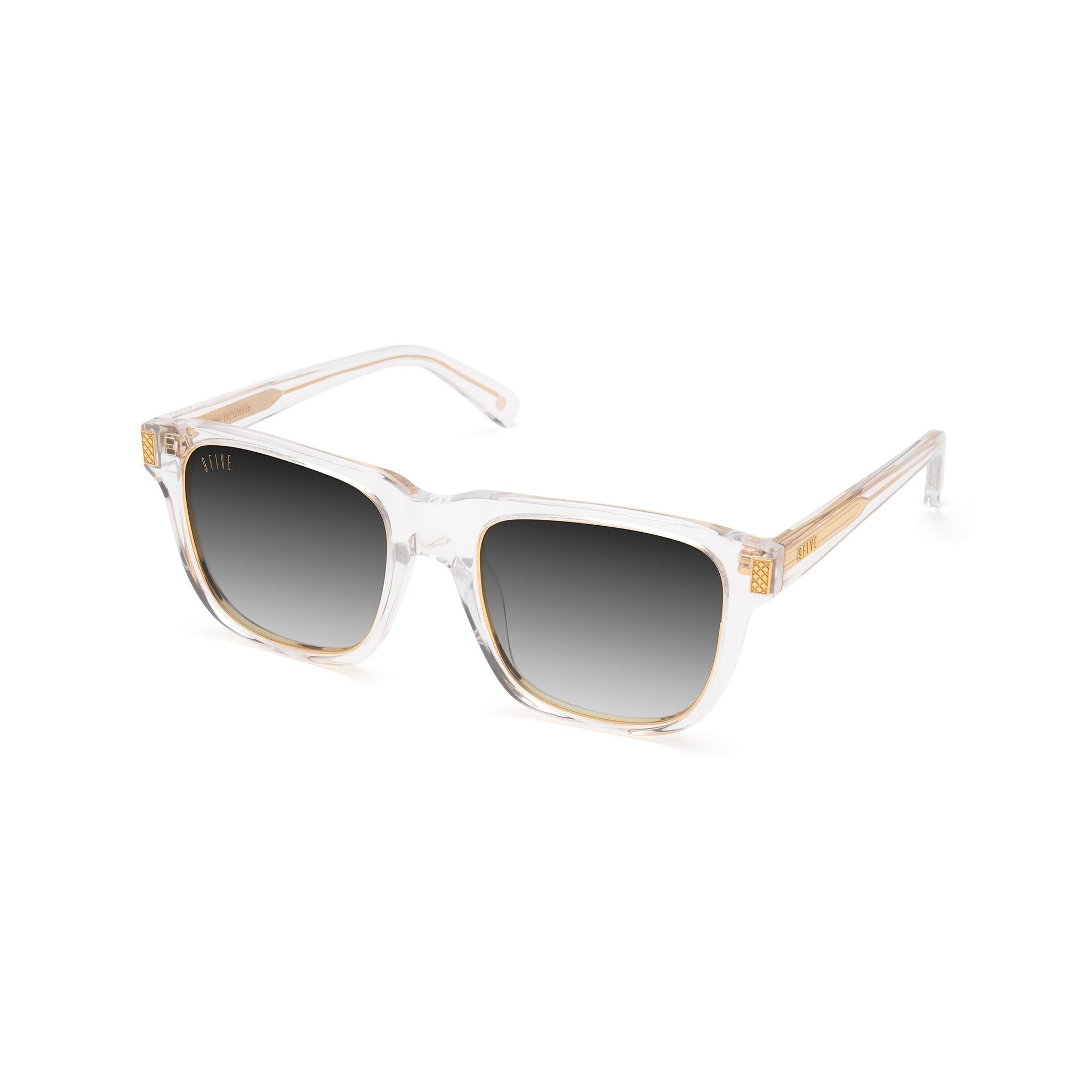 9FIVE Ocean Crystal & 24K Gold Black Gradient Sunglasses — side [g:black-gradient s:all o:2]