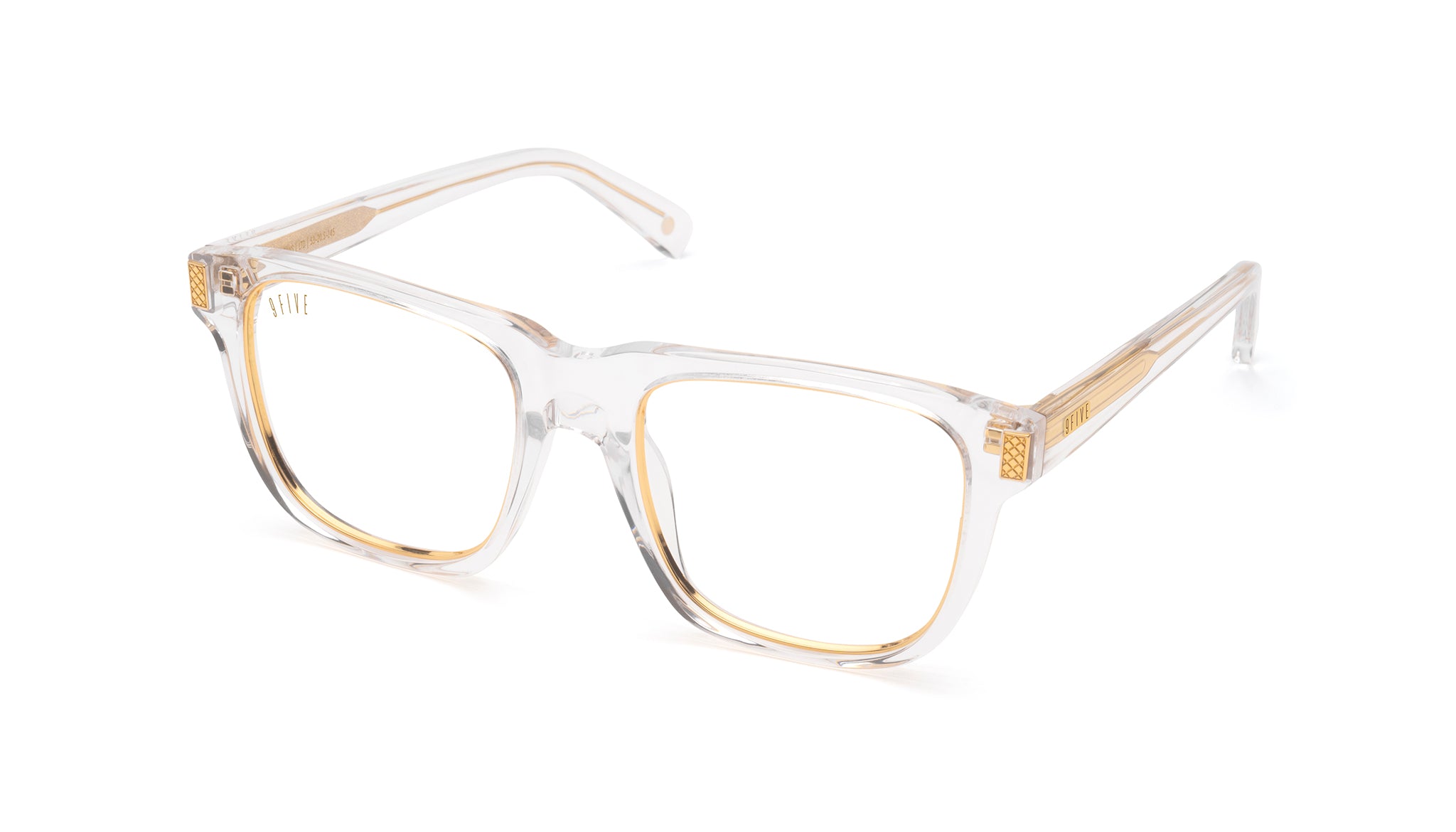 9FIVE Ocean Crystal & 24K Gold Clear Lens Glasses Rx