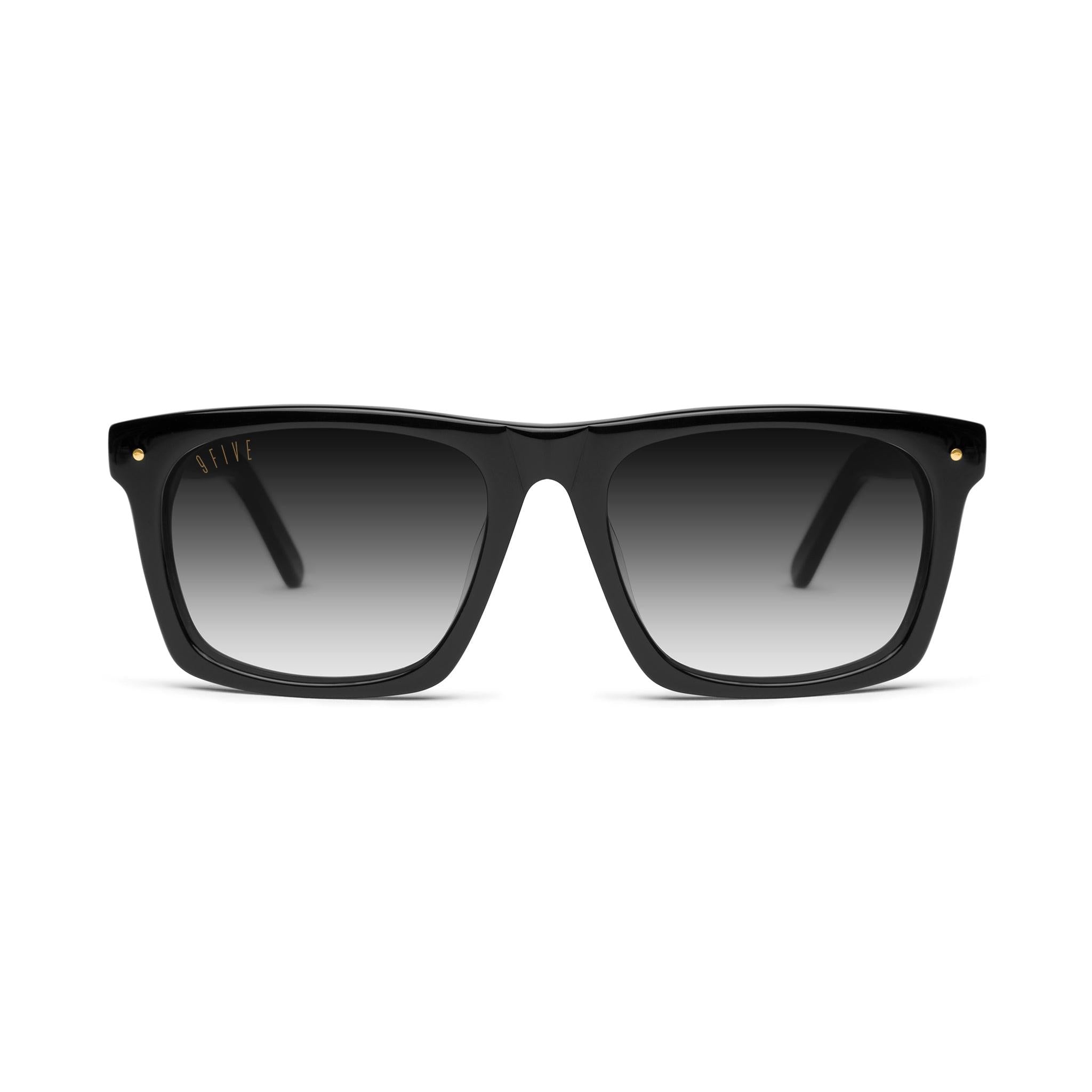 9FIVE One Black Gradient & 24K Gold Sunglasses — front [g:black-gradient s:all o:1]
