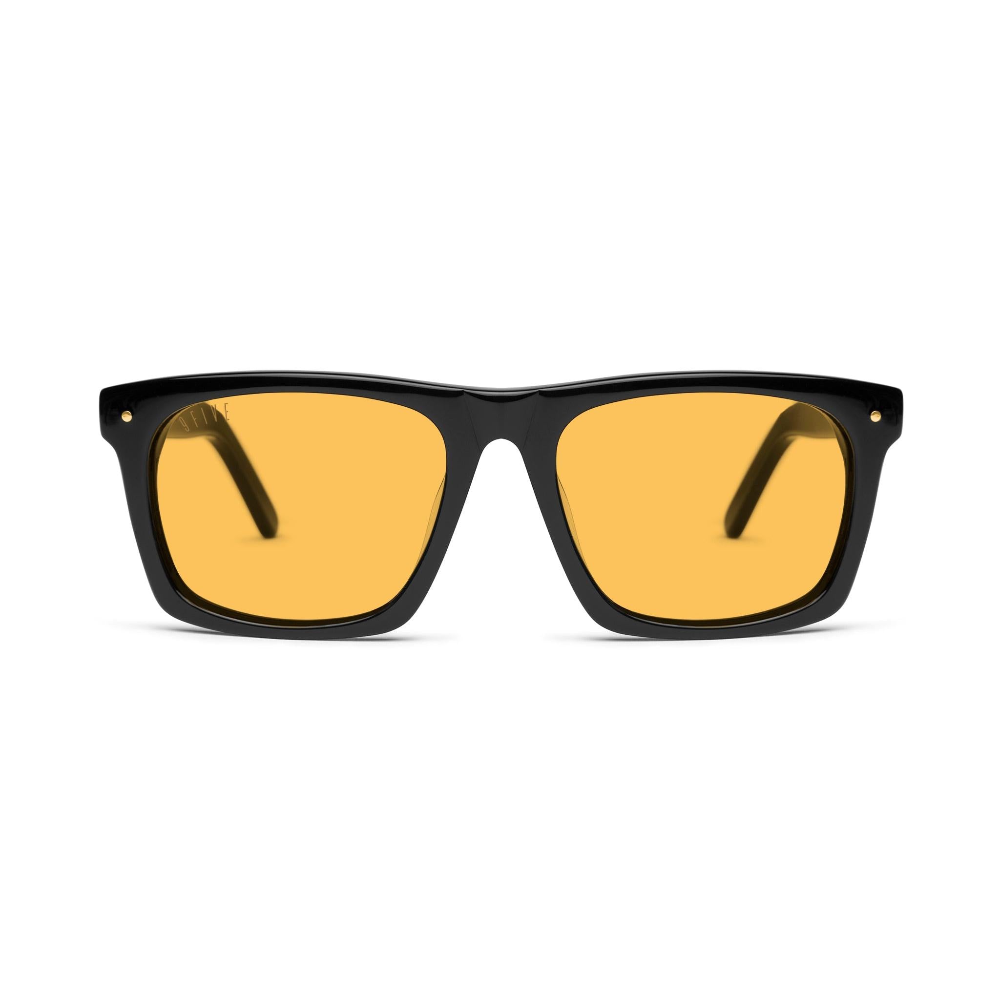 9FIVE One Yellow Tint & 24K Gold Sunglasses — front [g:yellow-tint s:all o:1]