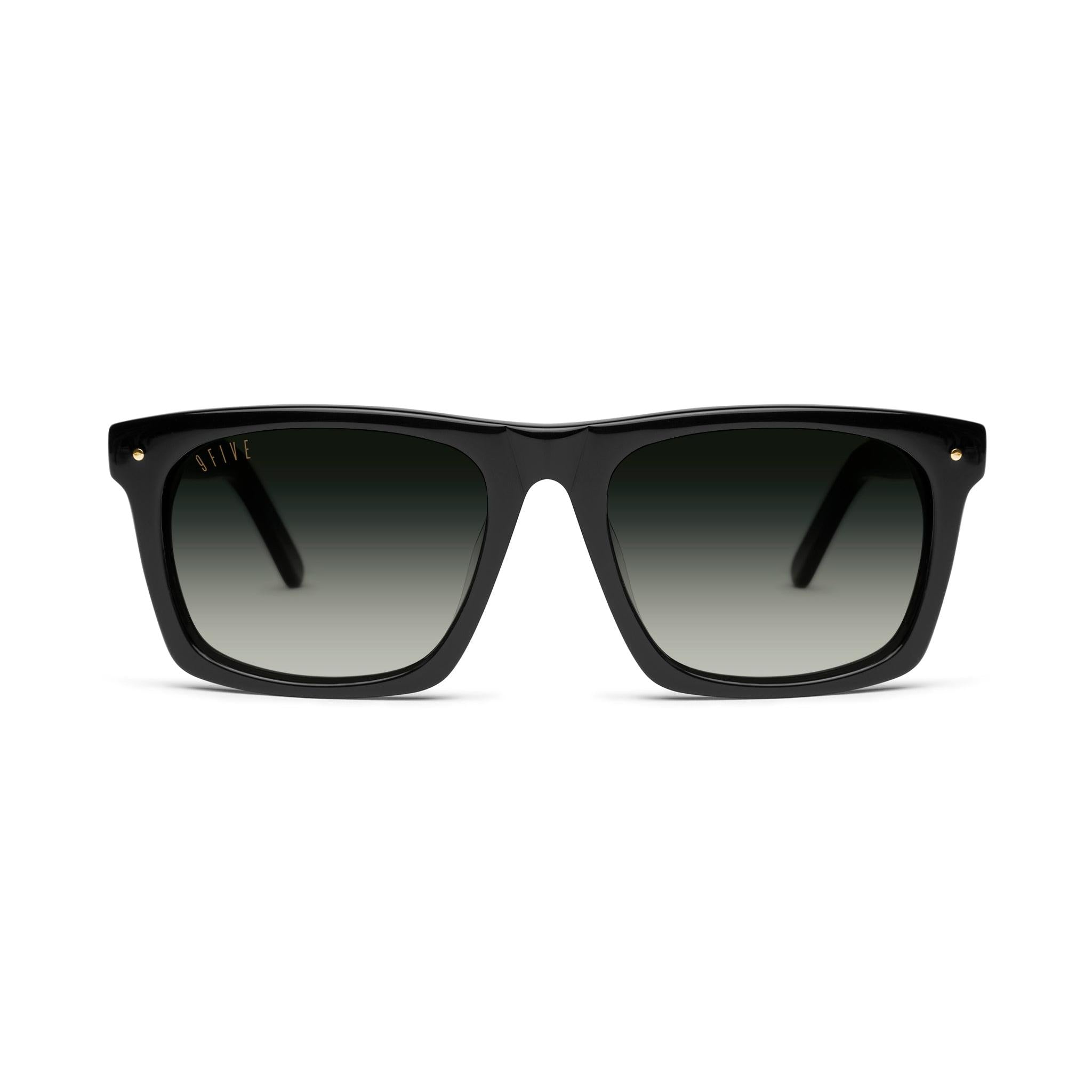 9FIVE One Green Gradient & 24K Gold Sunglasses — front [g:green-gradient s:all o:1]
