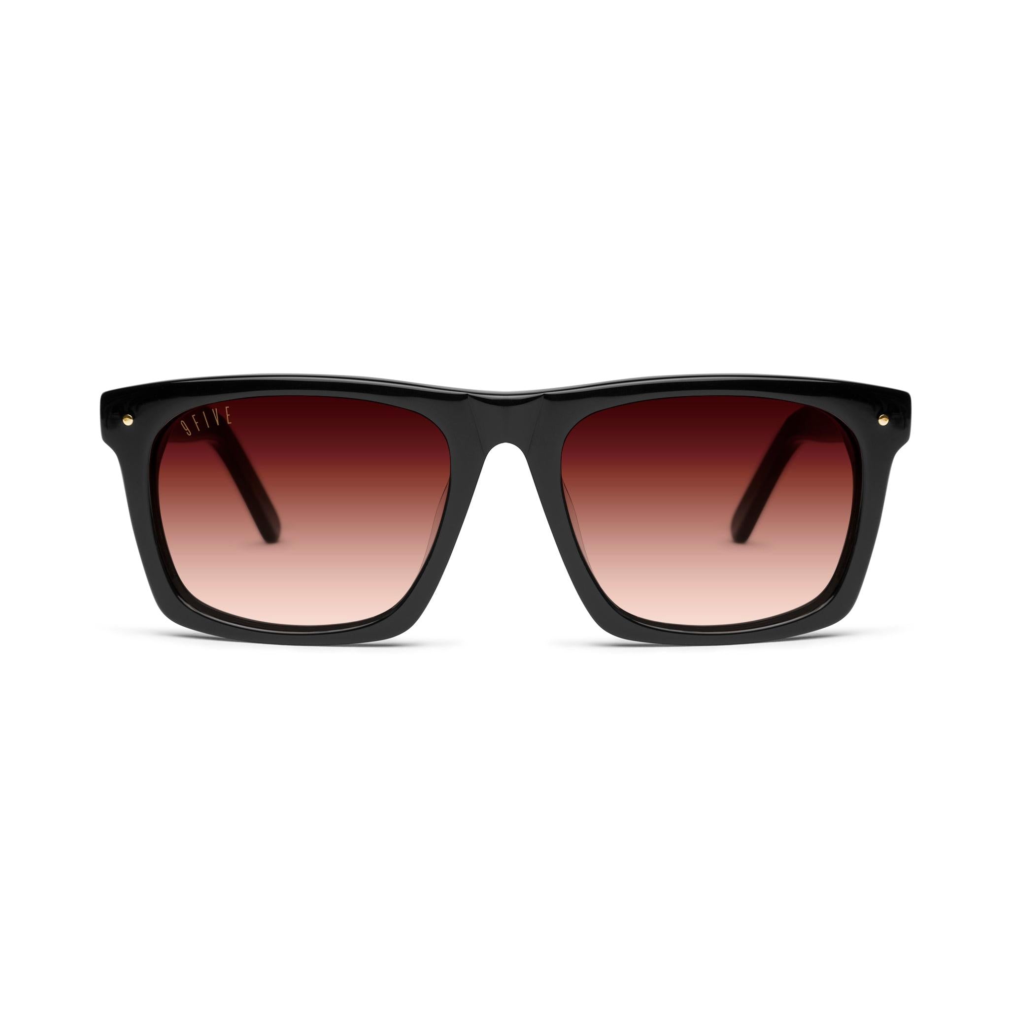 9FIVE One Rum Gradient & 24K Gold Sunglasses — front [g:rum-gradient s:all o:1]