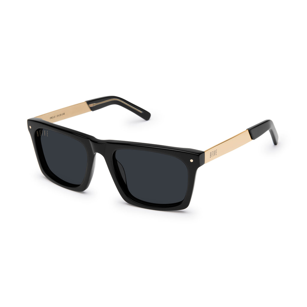 9FIVE One LX Black & 24K Gold Sunglasses — side [g:black s:all o:2]