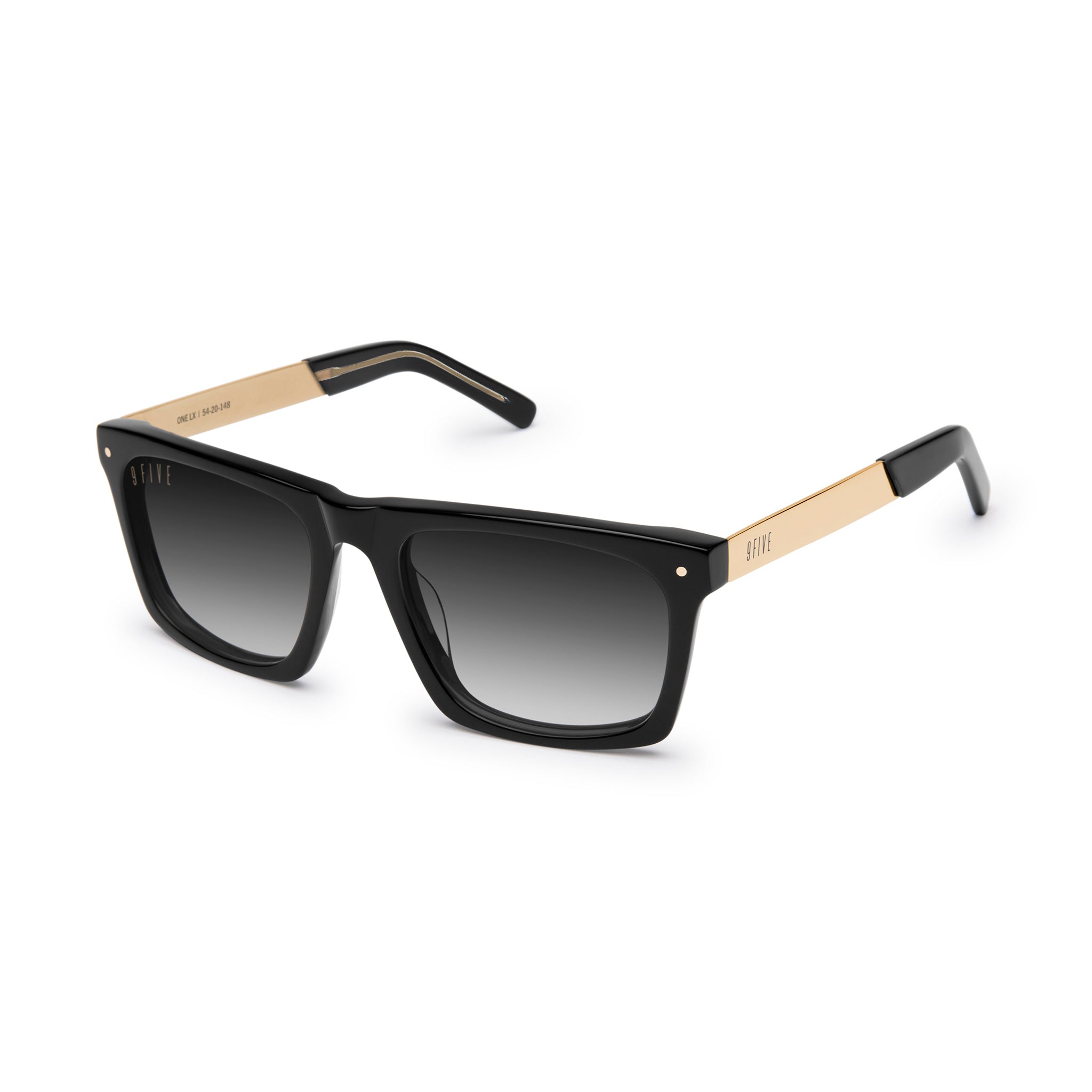 9FIVE One LX Black Gradient & 24K Gold Sunglasses — side [g:black-gradient s:all o:2]