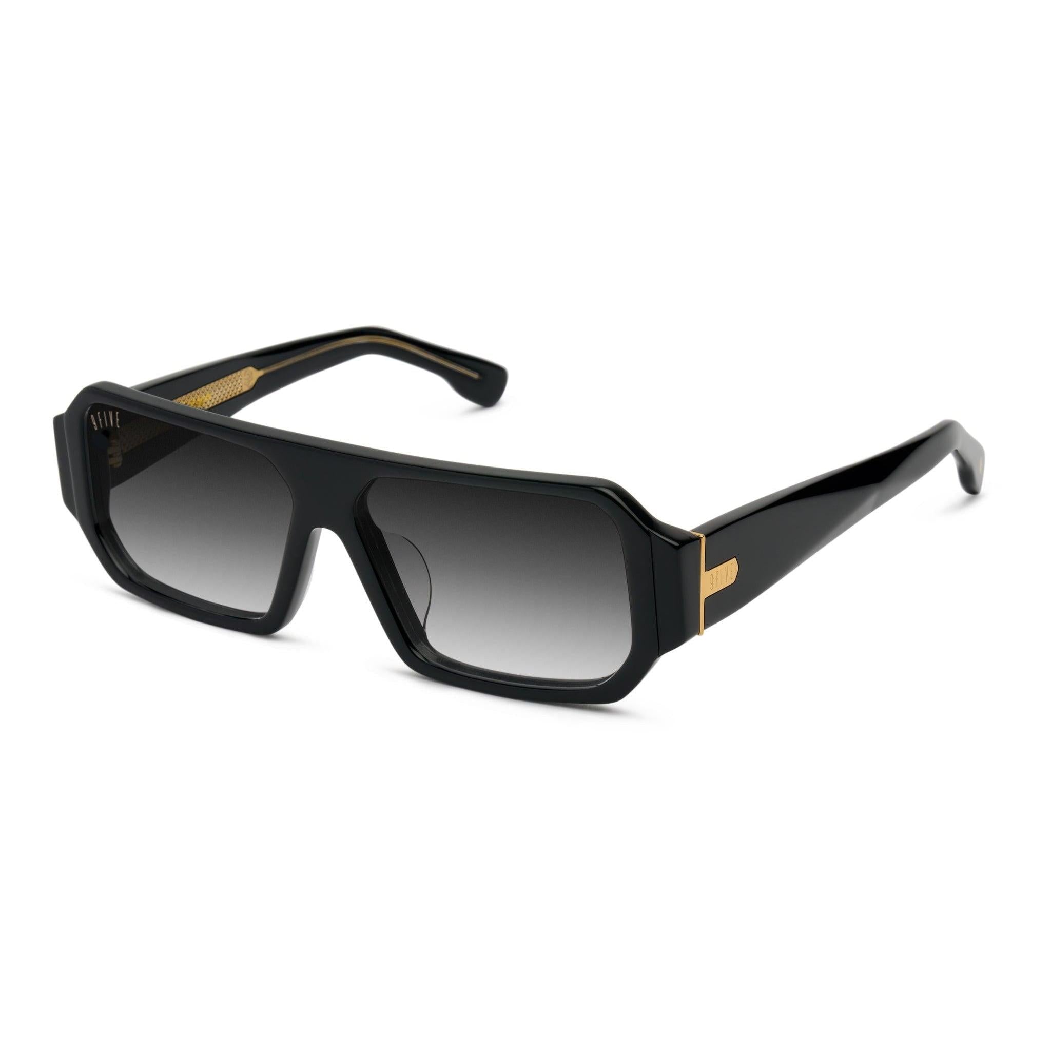 9FIVE Proof Black Gradient & 24K Gold Sunglasses — side [g:black-gradient s:all o:2]