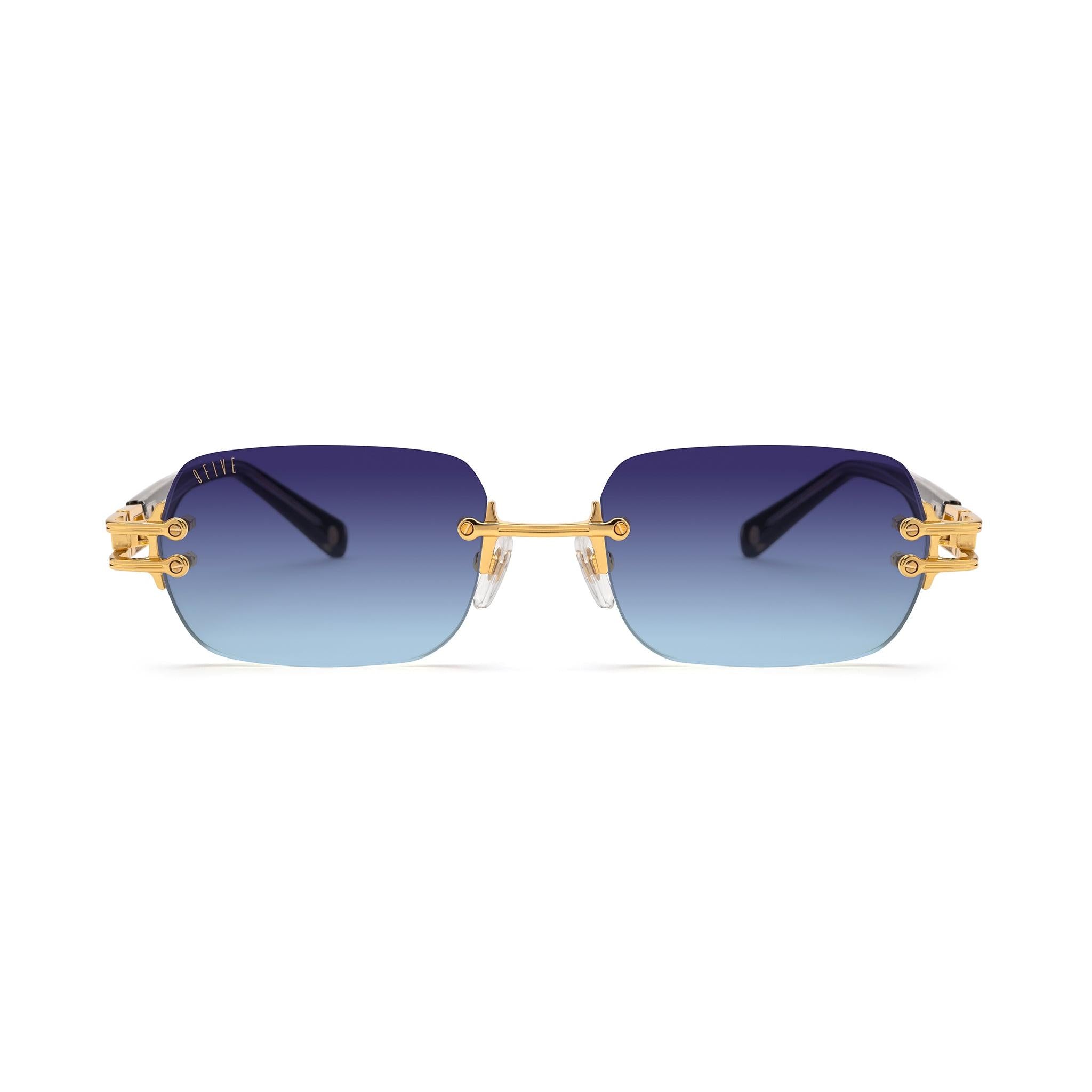 9FIVE Purity Midnight Gradient & 24K Gold Sunglasses — front [g:midnight-gradient s:all o:1]