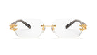 9FIVE Purity Black & 24K Gold Clear Lens Glasses