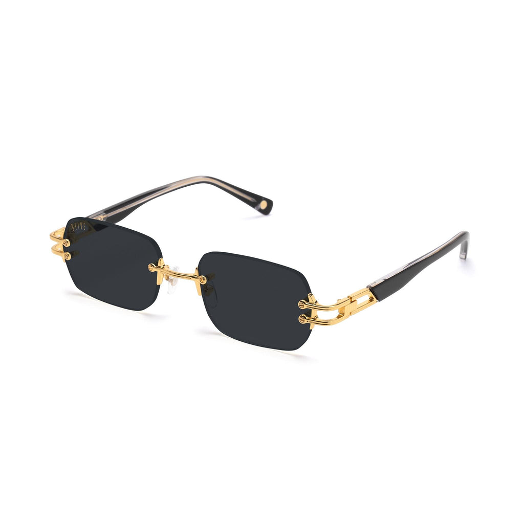 9FIVE Purity Black & 24K Gold Sunglasses — side [g:black s:all o:2]