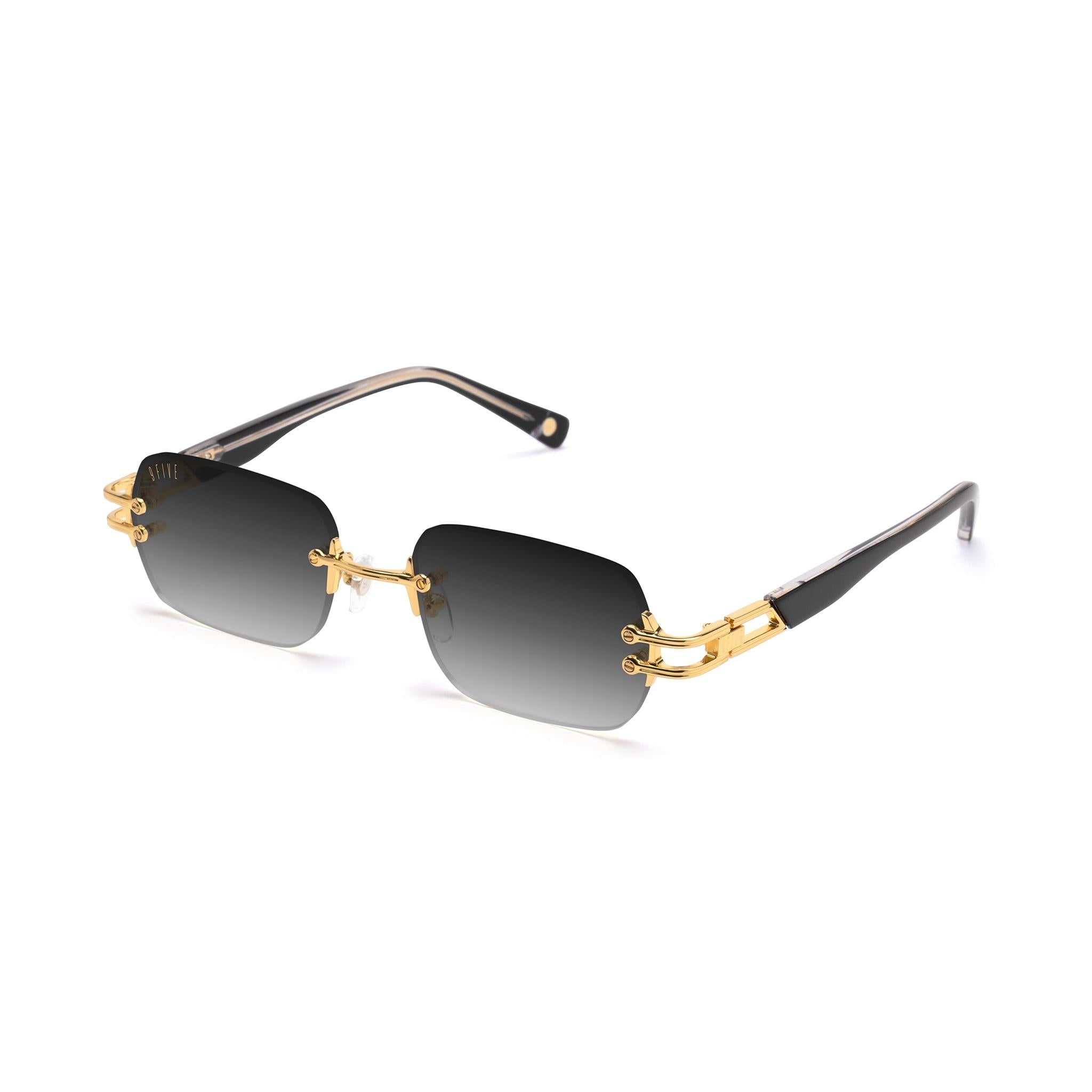 9FIVE Purity Black Gradient & 24K Gold Sunglasses — side [g:black-gradient s:all o:2]