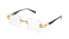 9FIVE Purity Black & 24K Gold Clear Lens Glasses