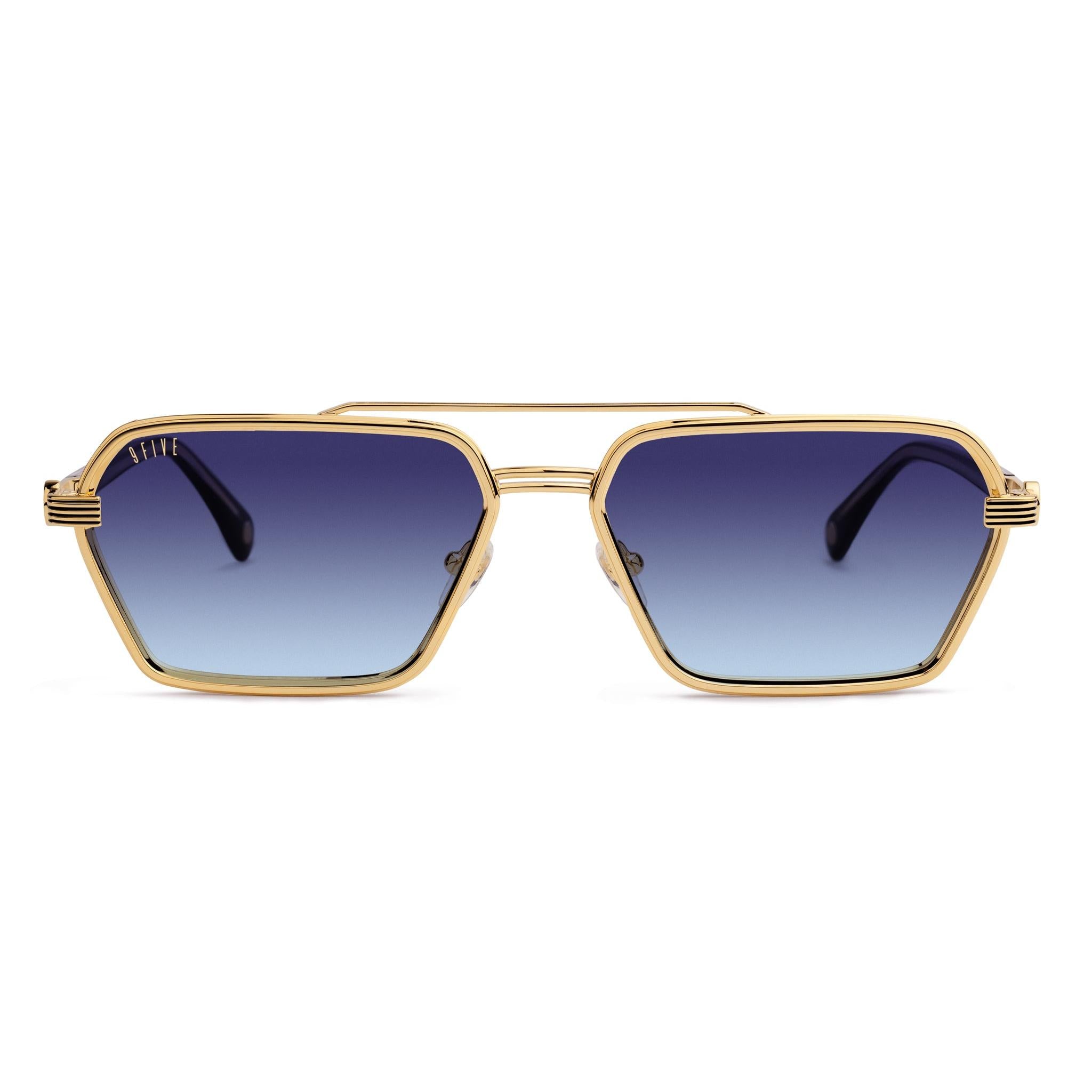 9FIVE Reign Midnight Gradient & 24K Gold Sunglasses — XL fit, front [g:midnight-gradient s:xl o:1]