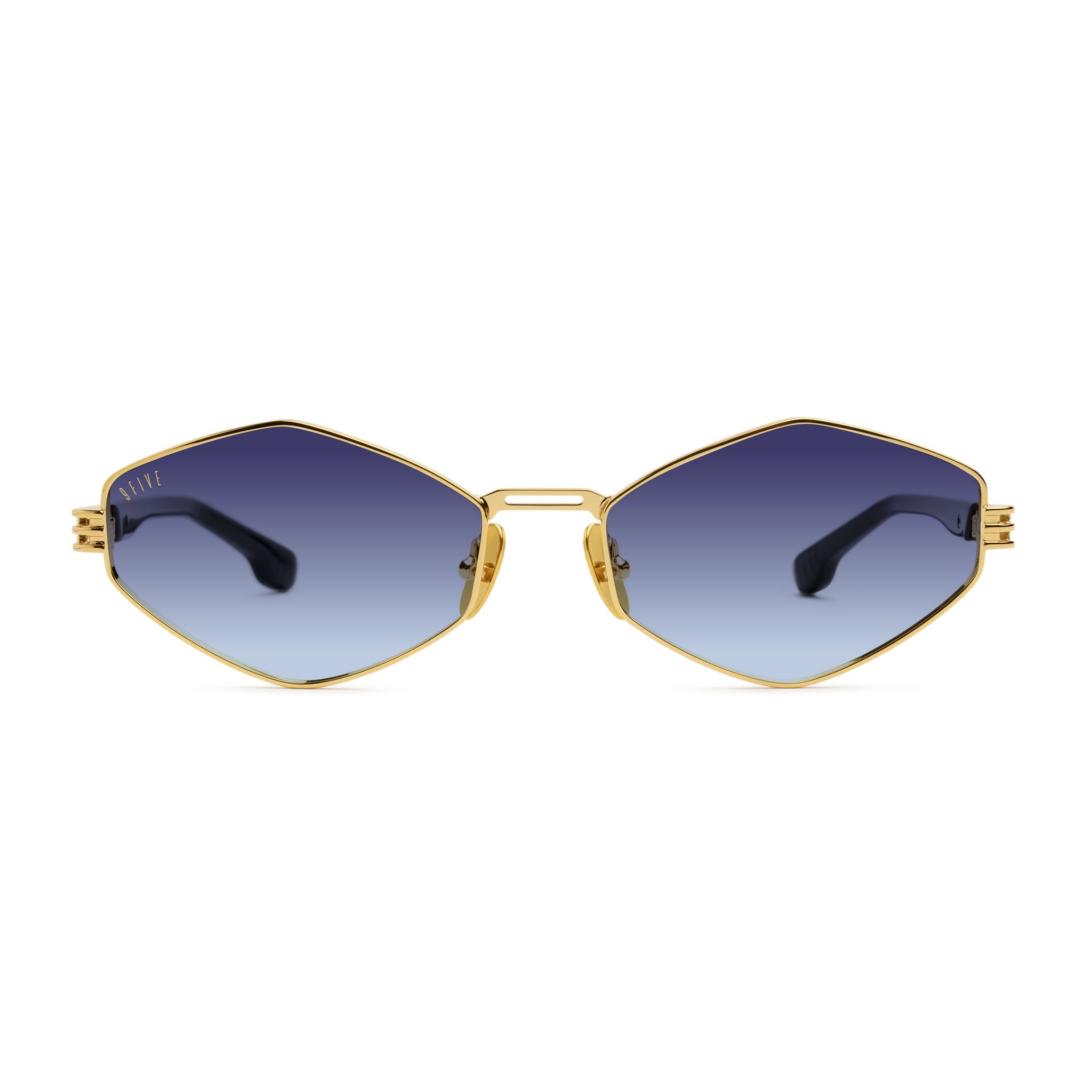 9FIVE Iris Rhombus Midnight Gradient & 24K Gold Sunglasses — front [g:midnight-gradient s:all o:1]