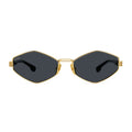 9FIVE Iris Rhombus Black & 24K Gold Sunglasses — front [g:black s:all o:1]