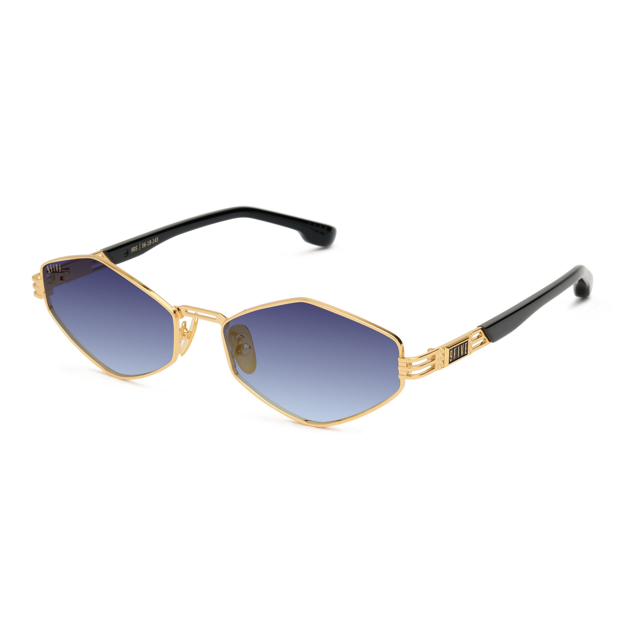 9FIVE Iris Rhombus Midnight Gradient & 24K Gold Sunglasses — side [g:midnight-gradient s:all o:2]