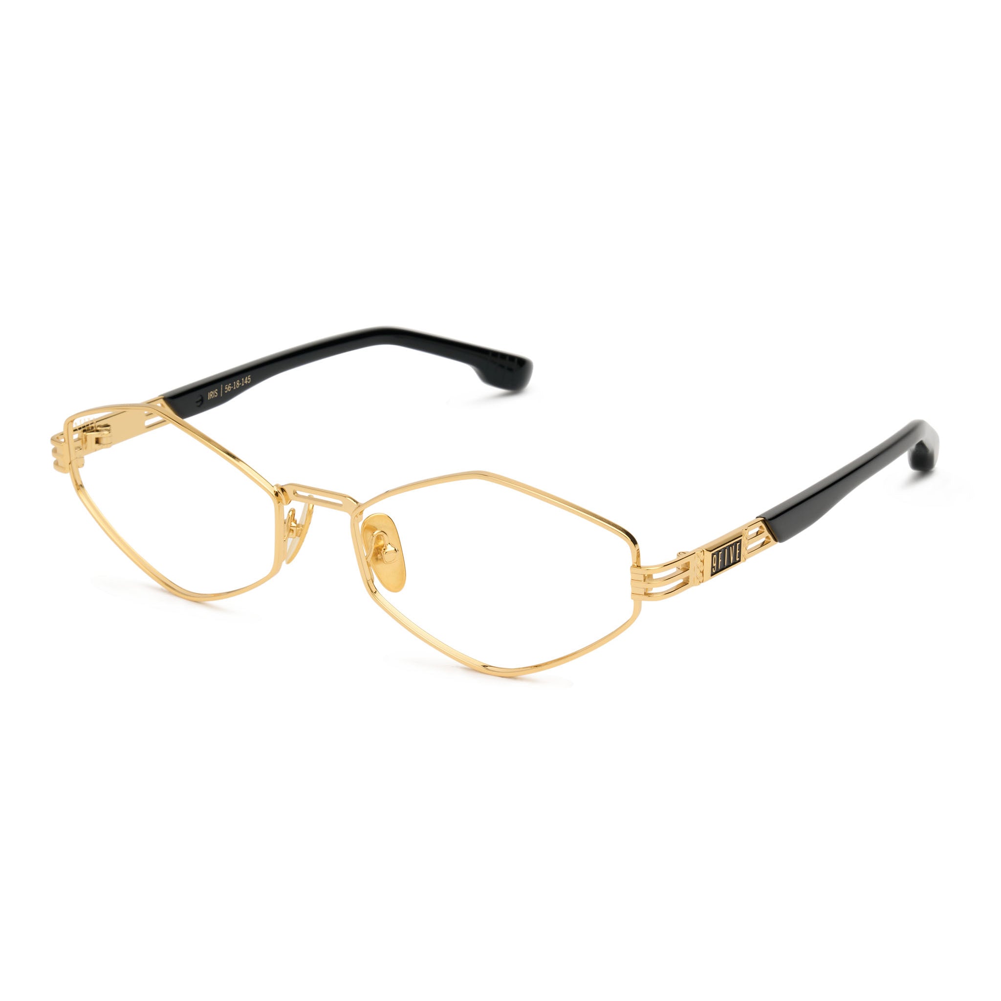9FIVE Iris Rhombus Clear Lens Glasses