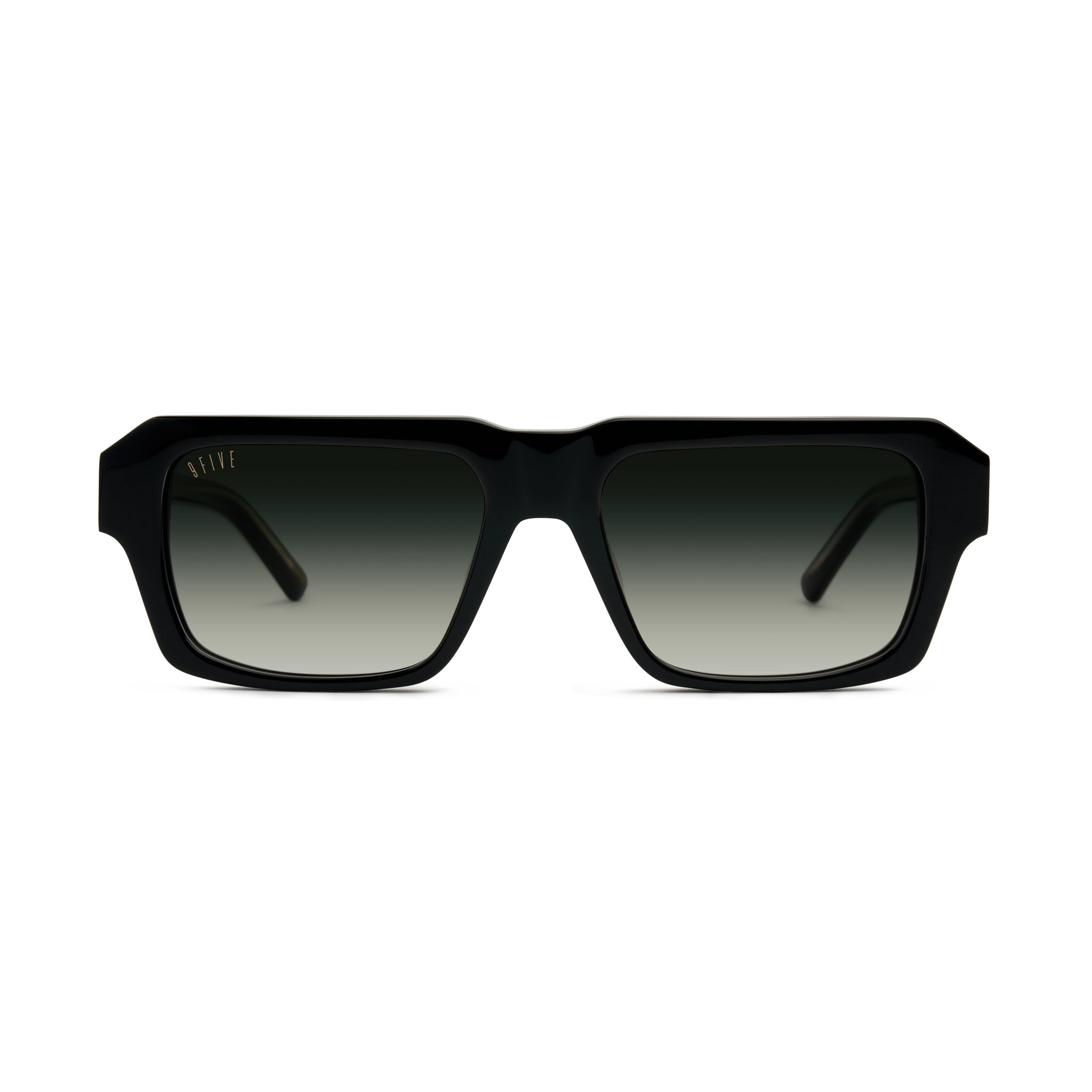9FIVE Rook Green Gradient & 24K Gold Sunglasses — front [g:green-gradient s:all o:1]