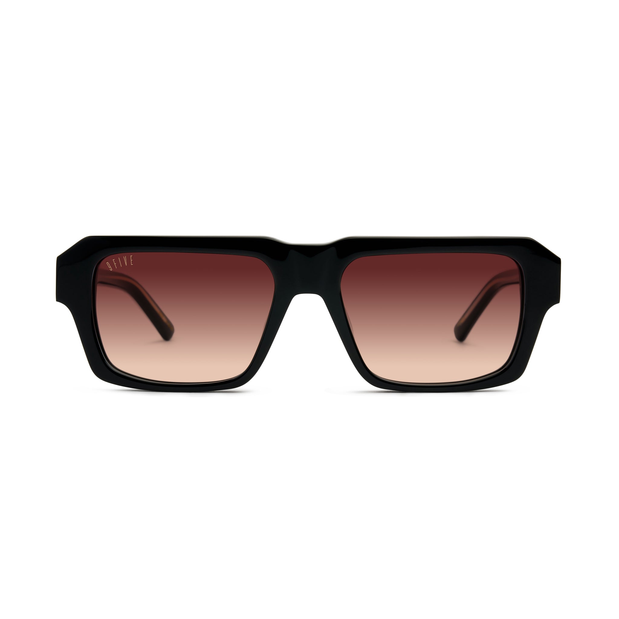 9FIVE Rook Rum Gradient & 24K Gold Sunglasses — front [g:rum-gradient s:all o:1]