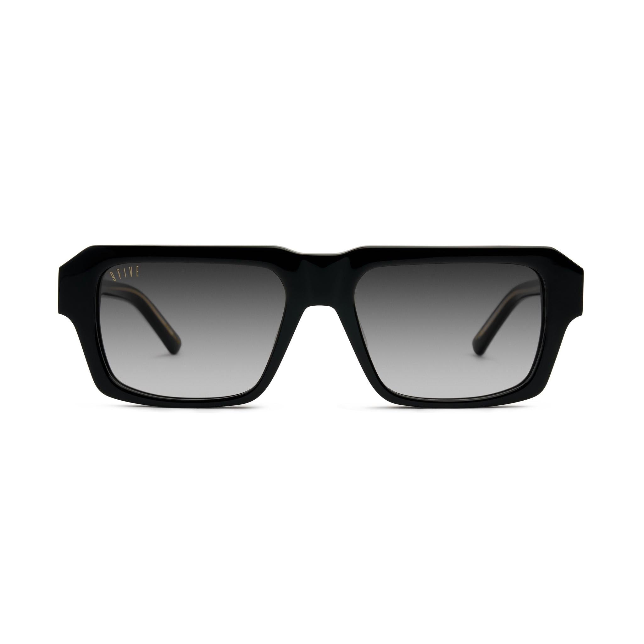 9FIVE Rook Black Gradient & 24K Gold Sunglasses — front [g:black-gradient s:all o:1]