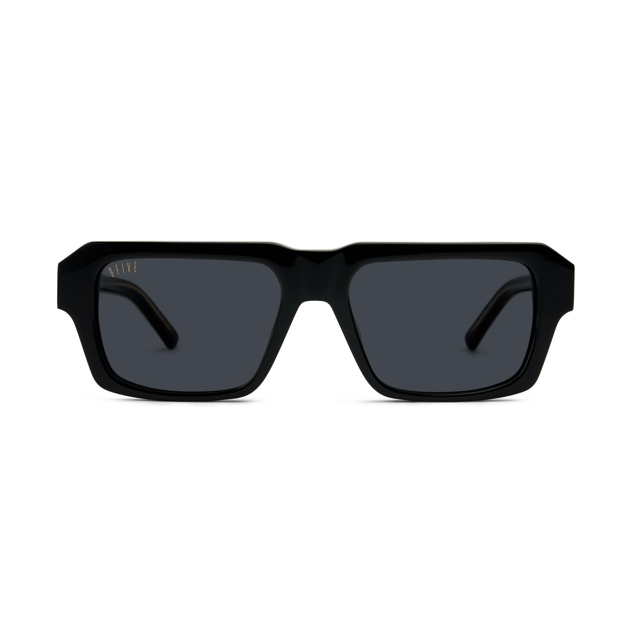 9FIVE Rook Black & 24K Gold Sunglasses — front [g:black s:all o:1]