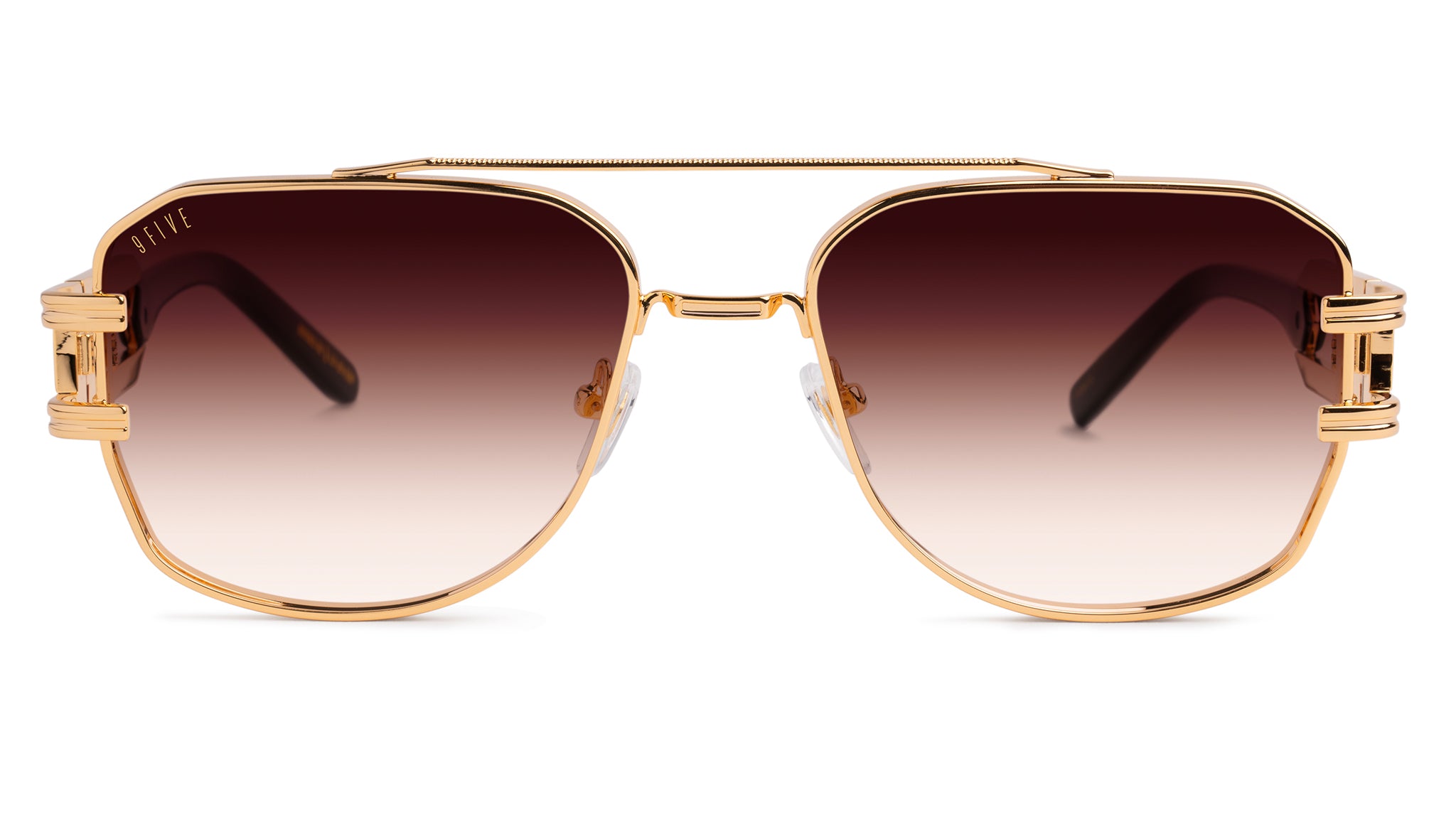 9FIVE Royals Black & 24K Gold XL - Rum Gradient Sunglasses