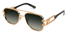 9FIVE Royals Black & 24K Gold XL - Green Gradient Sunglasses