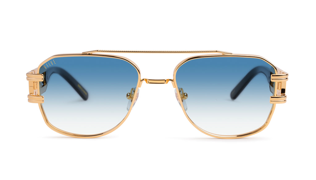 9FIVE Royals Black & 24K Gold - Blue Gradient Sunglasses