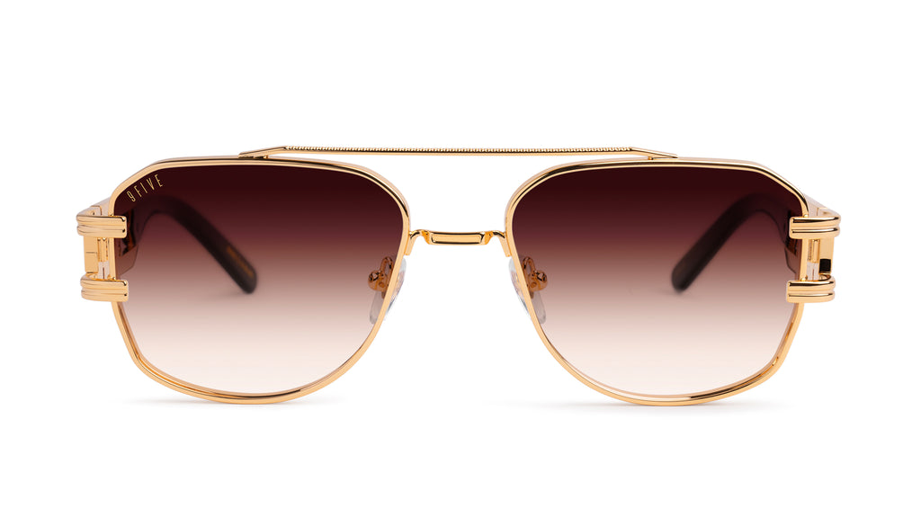 9FIVE Royals Black & 24K Gold - Rum Gradient Sunglasses