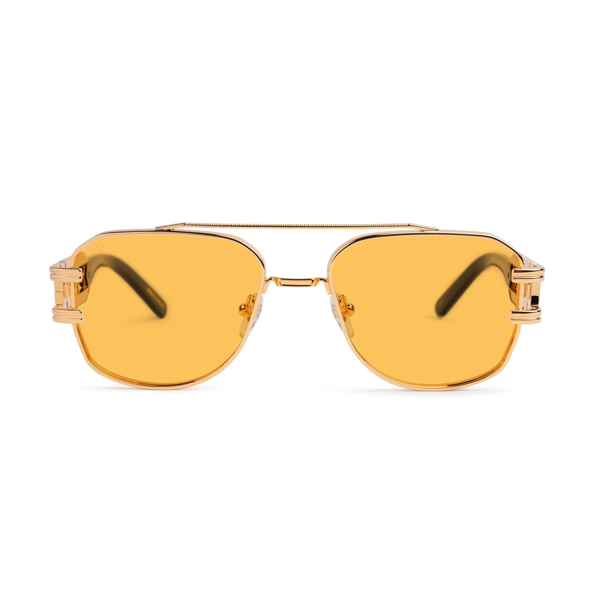 9FIVE Royals Yellow & 24K Gold Sunglasses — Regular fit, front [g:yellow s:reg o:1]