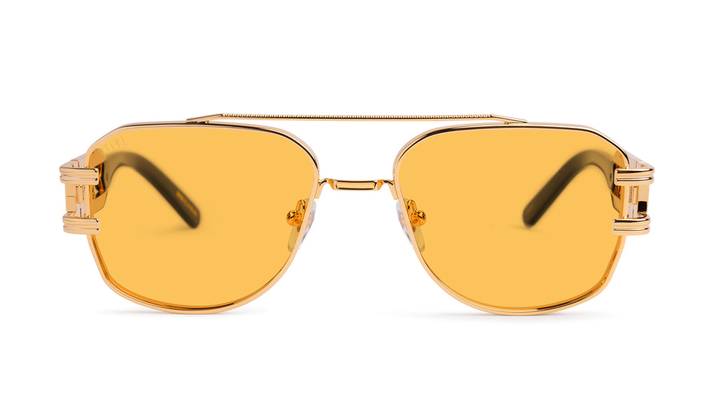 9FIVE Royals Black & 24K Gold - Yellow Sunglasses