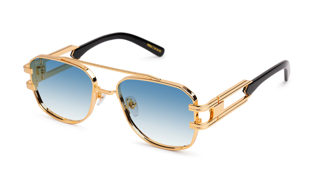 9FIVE Royals Black & 24K Gold - Blue Gradient Sunglasses