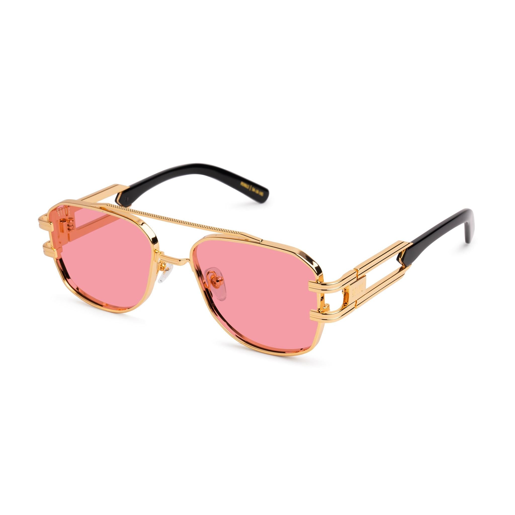 9FIVE Royals Pink & 24K Gold Sunglasses — Regular fit, side [g:pink s:reg o:2]