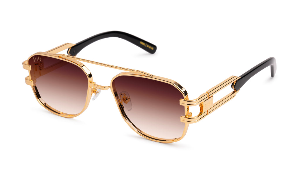 9FIVE Royals Black & 24K Gold - Rum Gradient Sunglasses