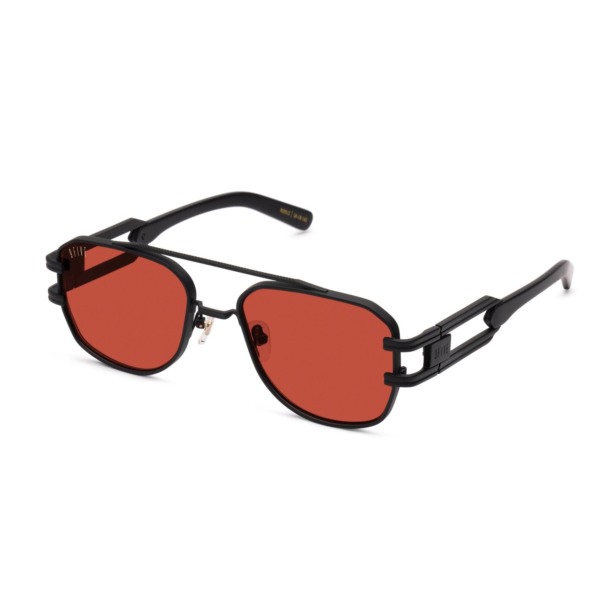 9FIVE Royals Matte Blackout Burgundy Sunglasses — side [g:burgundy s:reg o:2]