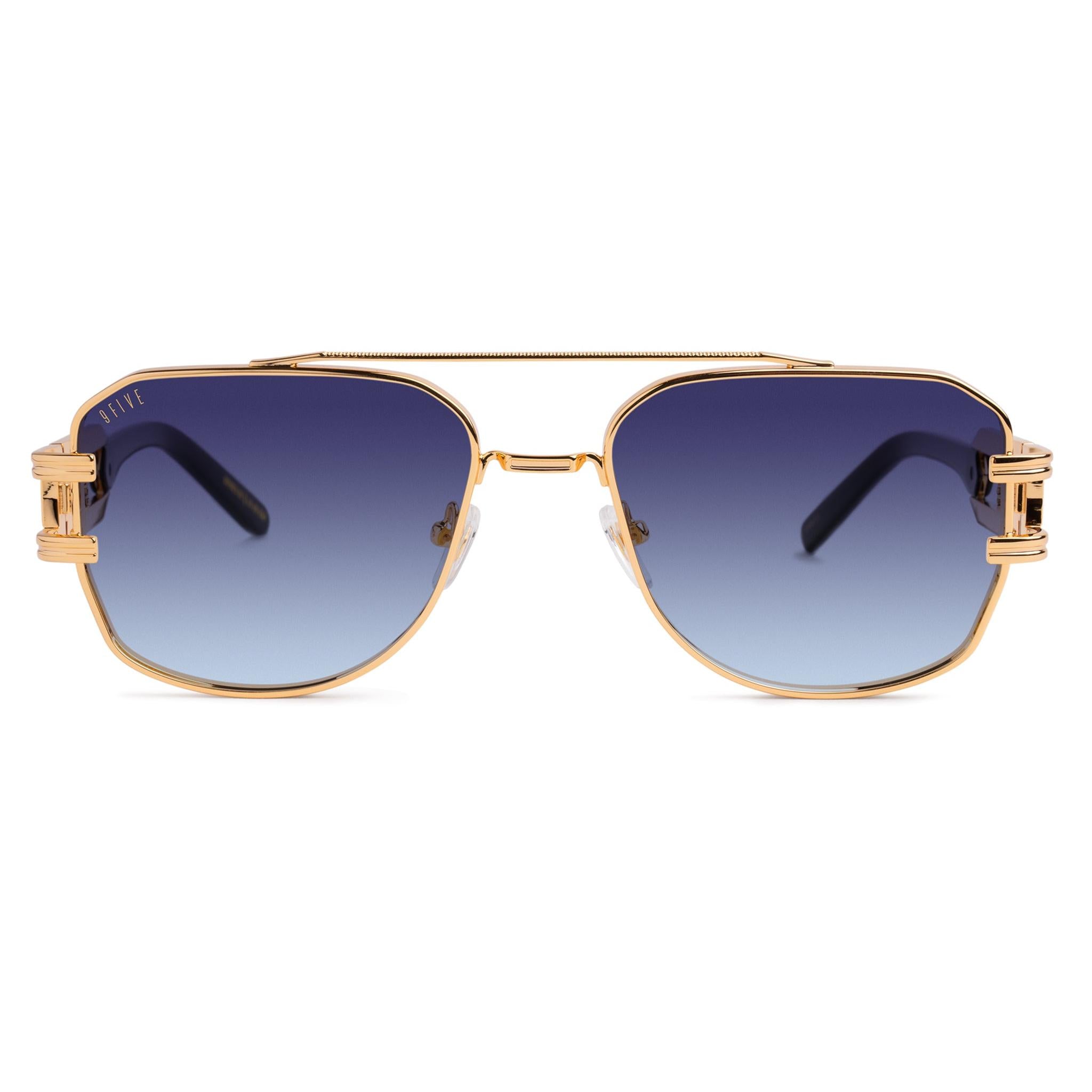 9FIVE Royals Midnight Gradient & 24K Gold Sunglasses — XL fit, front [g:midnight-gradient s:xl o:1]