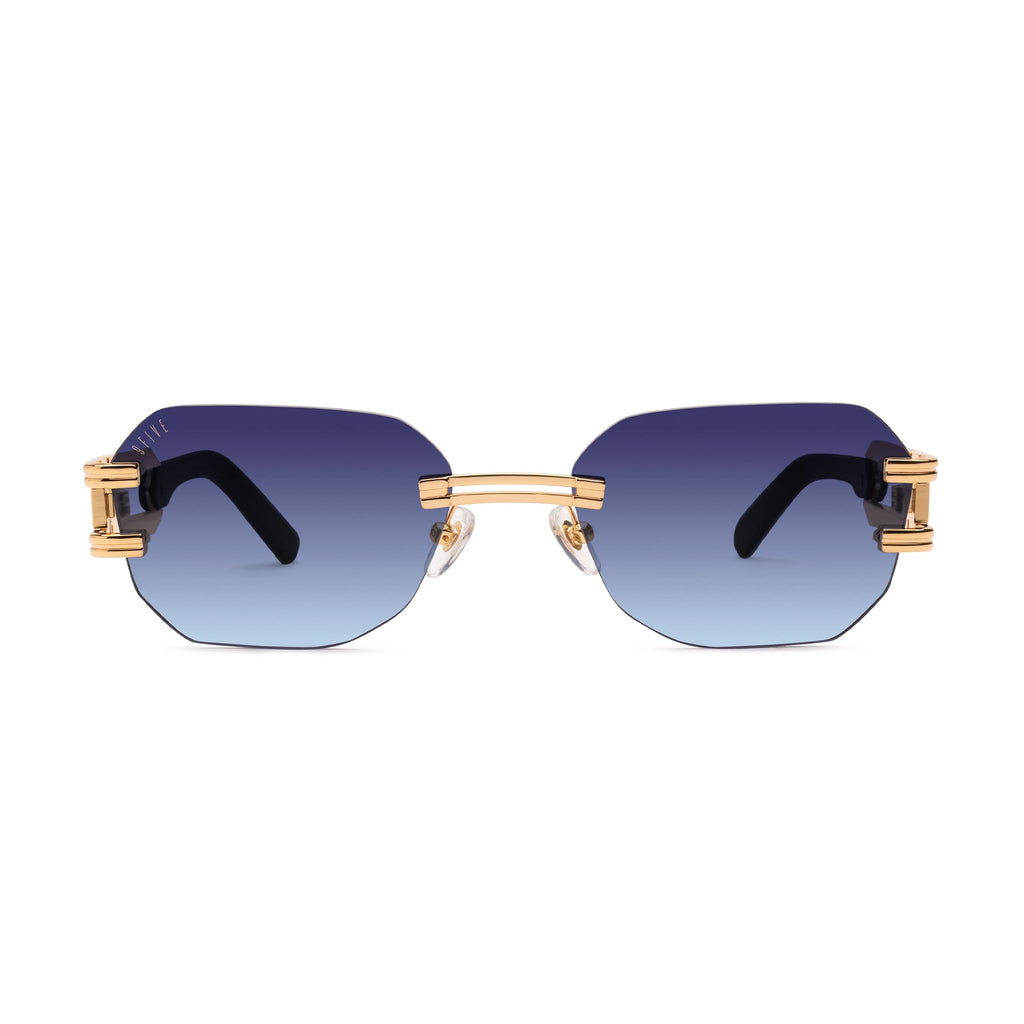9FIVE Royals Lite Midnight Gradient & 24K Gold Sunglasses — front [g:midnight-gradient s:all o:1]
