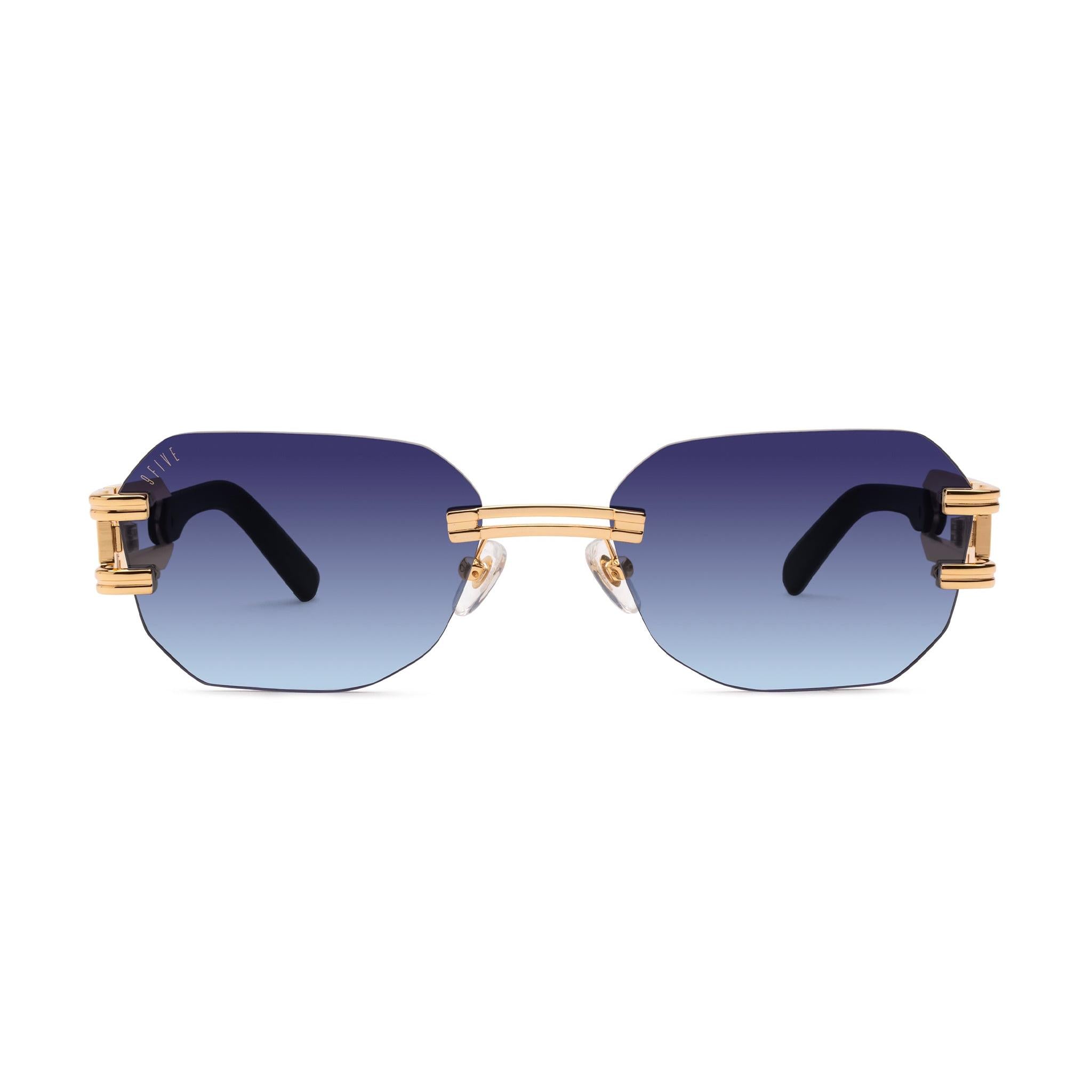 9FIVE Royals Lite Midnight Gradient & 24K Gold Sunglasses — front [g:midnight-gradient s:all o:1]