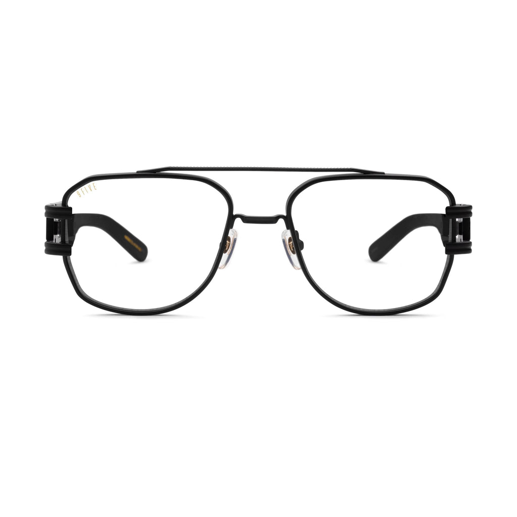 9FIVE Royals Matte Blackout Clear Lens Glasses Rx — front [g:all s:reg o:1]