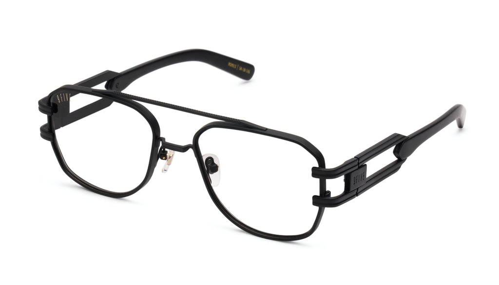 9FIVE Royals Matte Blackout Clear Lens Glasses
