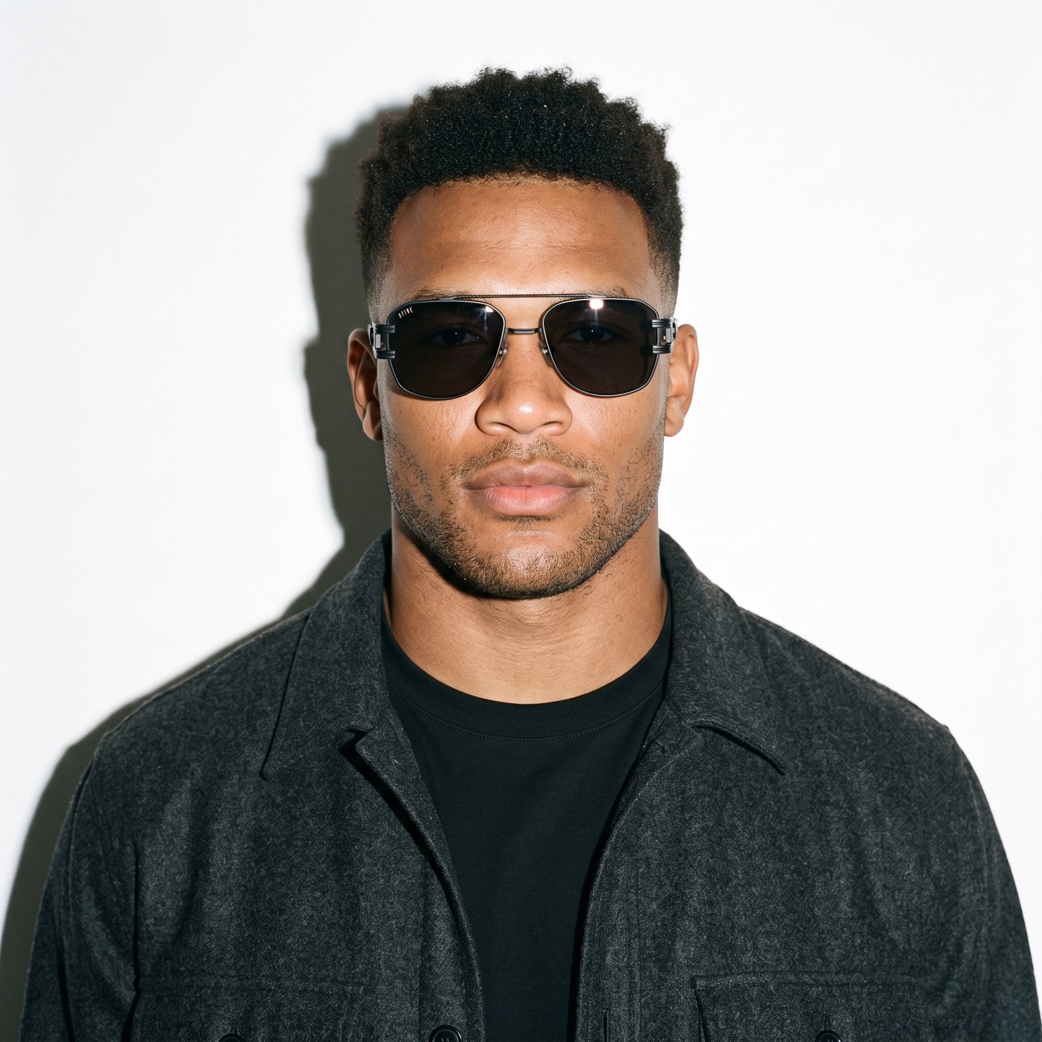 9FIVE Royals XL Matte Blackout Black Sunglasses — model [g:black s:xl o:3]
