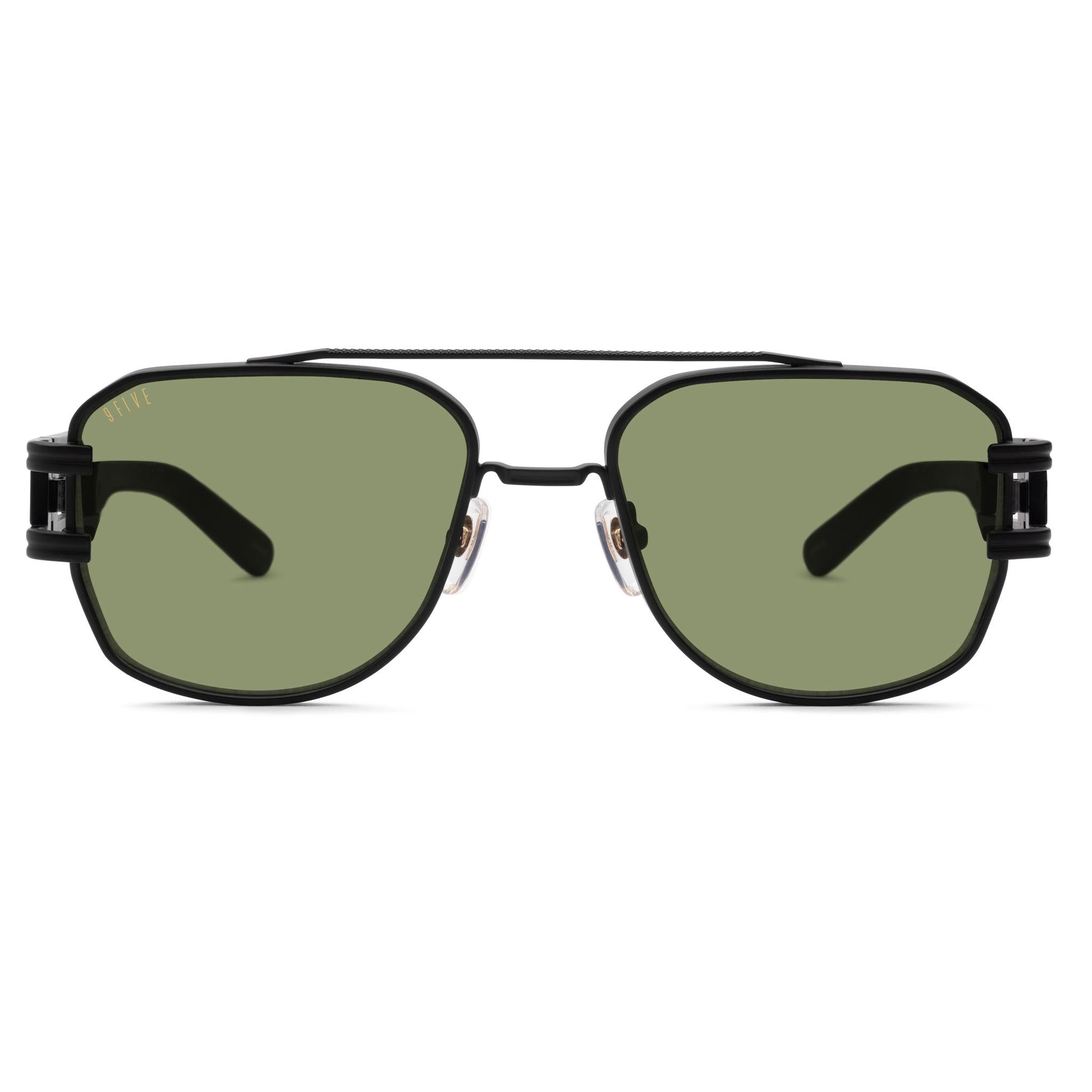 9FIVE Royals Matte Blackout Olive Sunglasses — XL front [g:olive s:xl o:1]