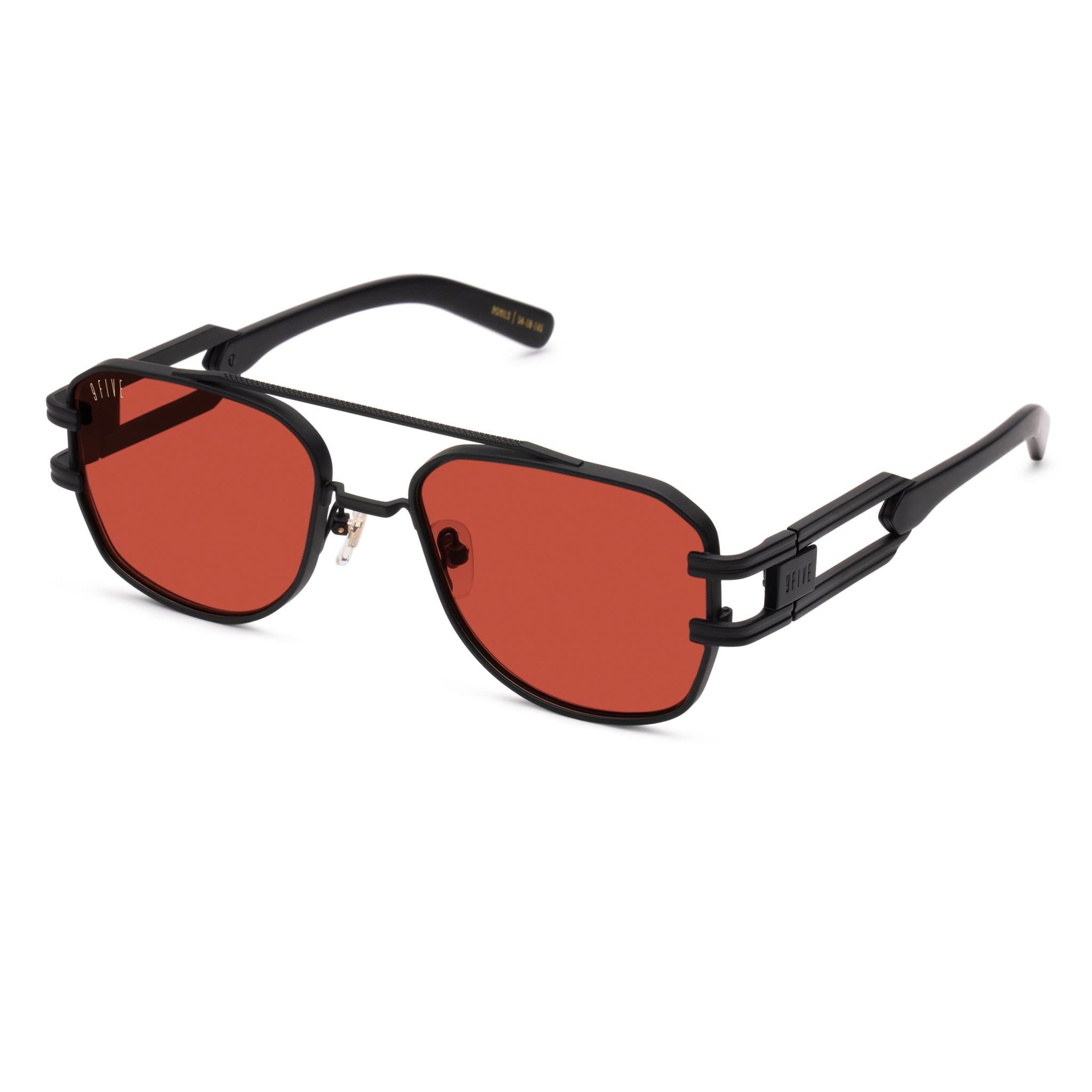 9FIVE Royals Matte Blackout Burgundy Sunglasses — XL side [g:burgundy s:xl o:2]