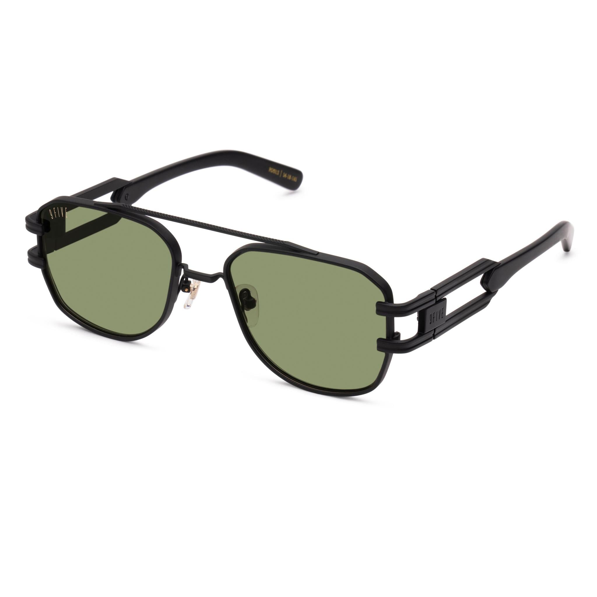 9FIVE Royals Matte Blackout Olive Sunglasses — XL side [g:olive s:xl o:2]
