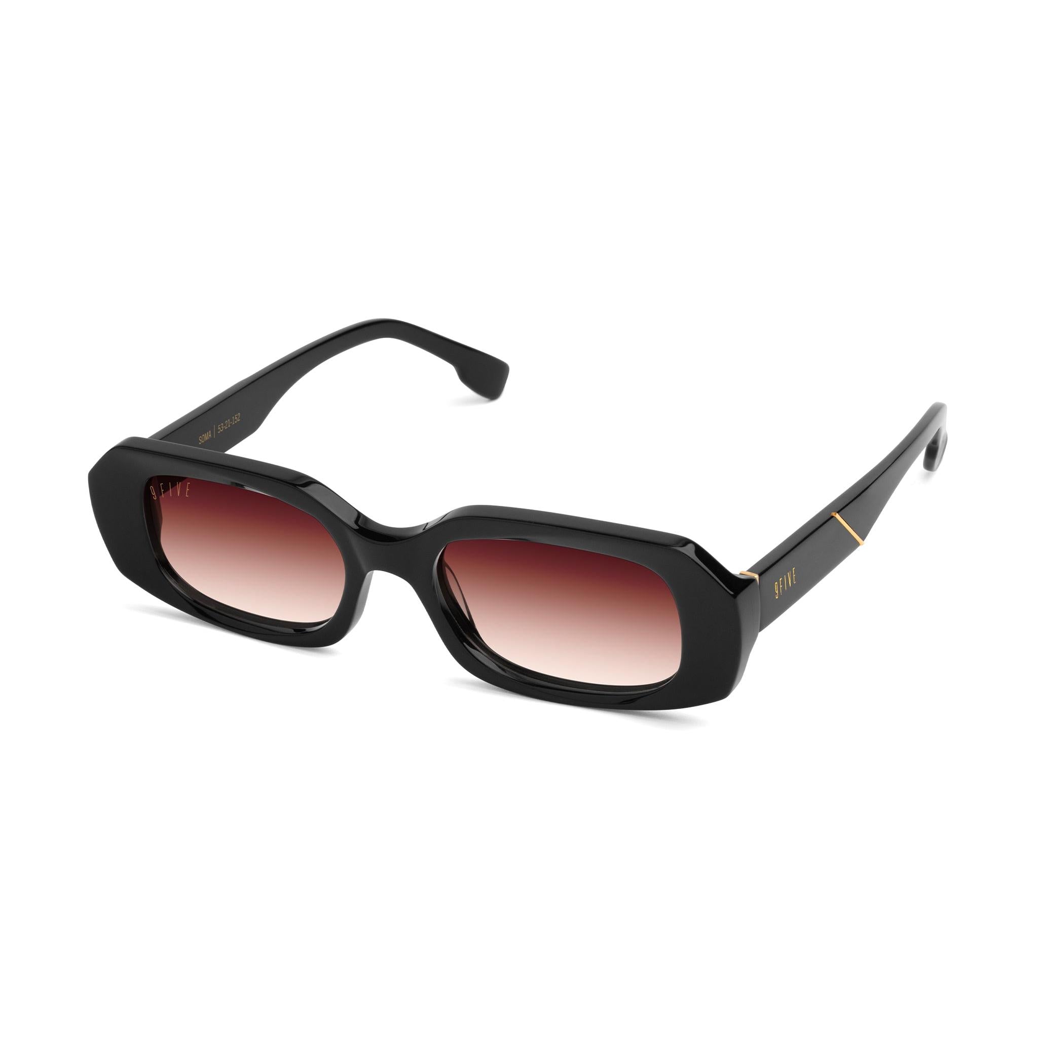9FIVE Soma Rum Gradient & 24K Gold Sunglasses — side [g:rum-gradient s:all o:2]