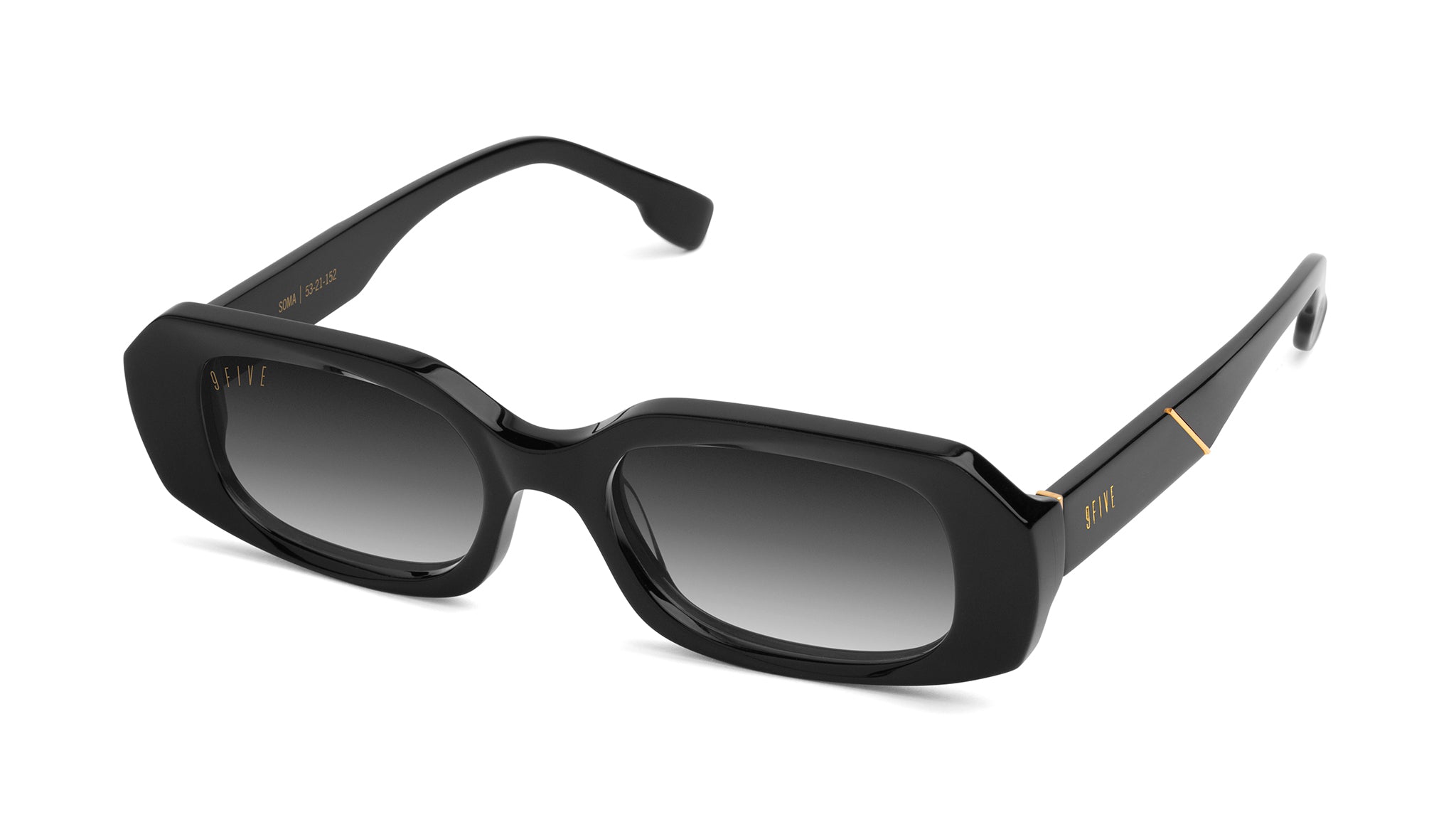 9FIVE Soma Black & 24K Gold - Gradient Sunglasses