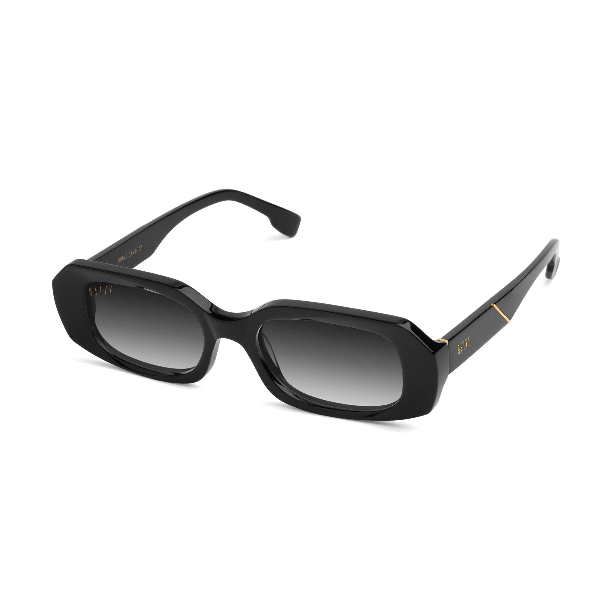 9FIVE Soma Black Gradient & 24K Gold Sunglasses — side [g:black-gradient s:all o:2]