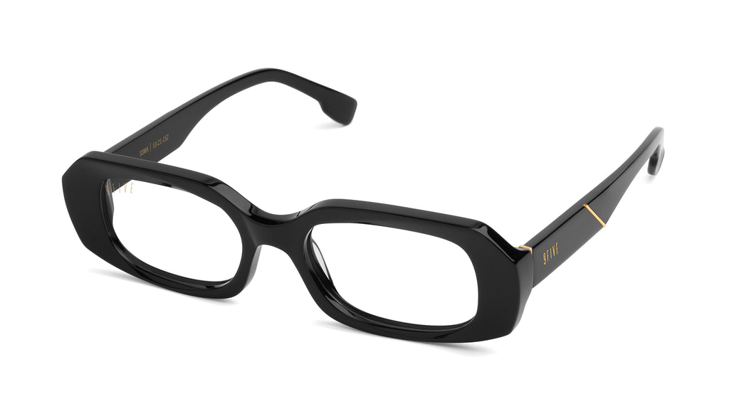 9FIVE Soma Black & 24K Gold Clear Lens Glasses