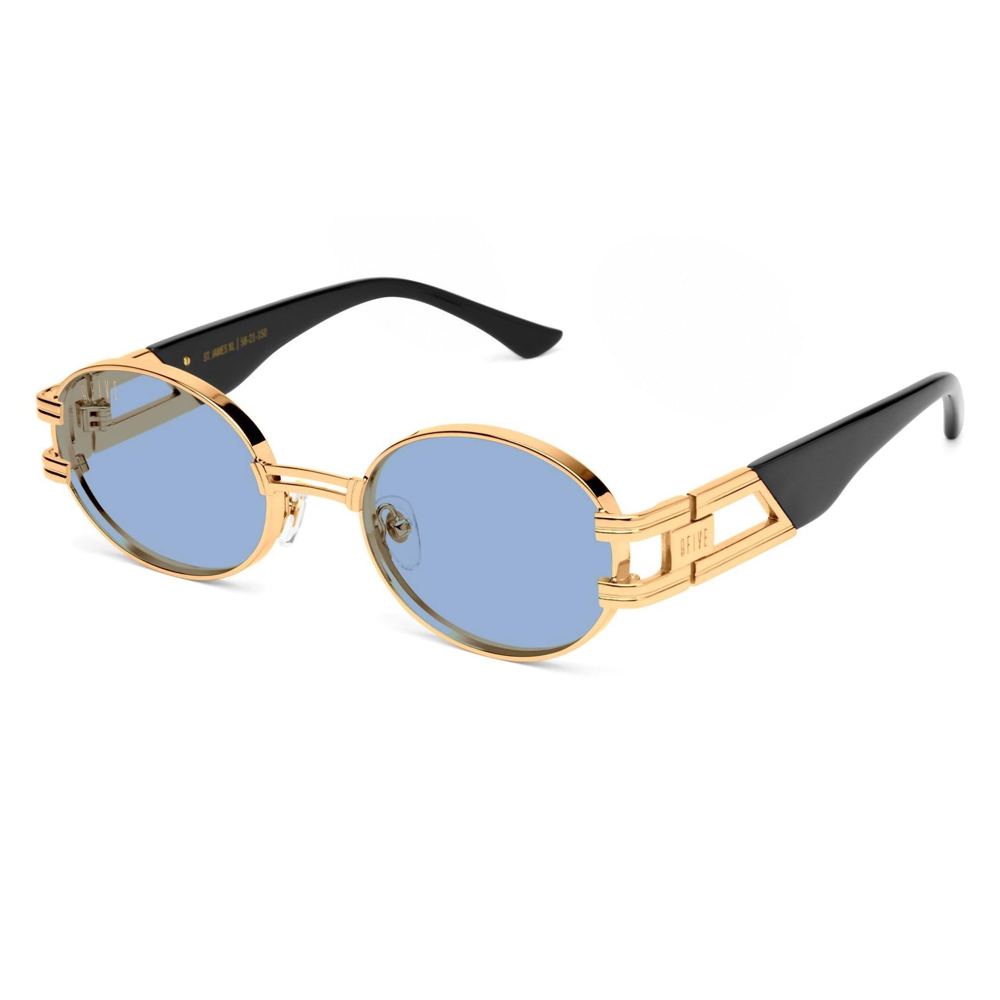 9FIVE St. James Sky Blue & 24K Gold Sunglasses — side [g:sky-blue s:all o:2]