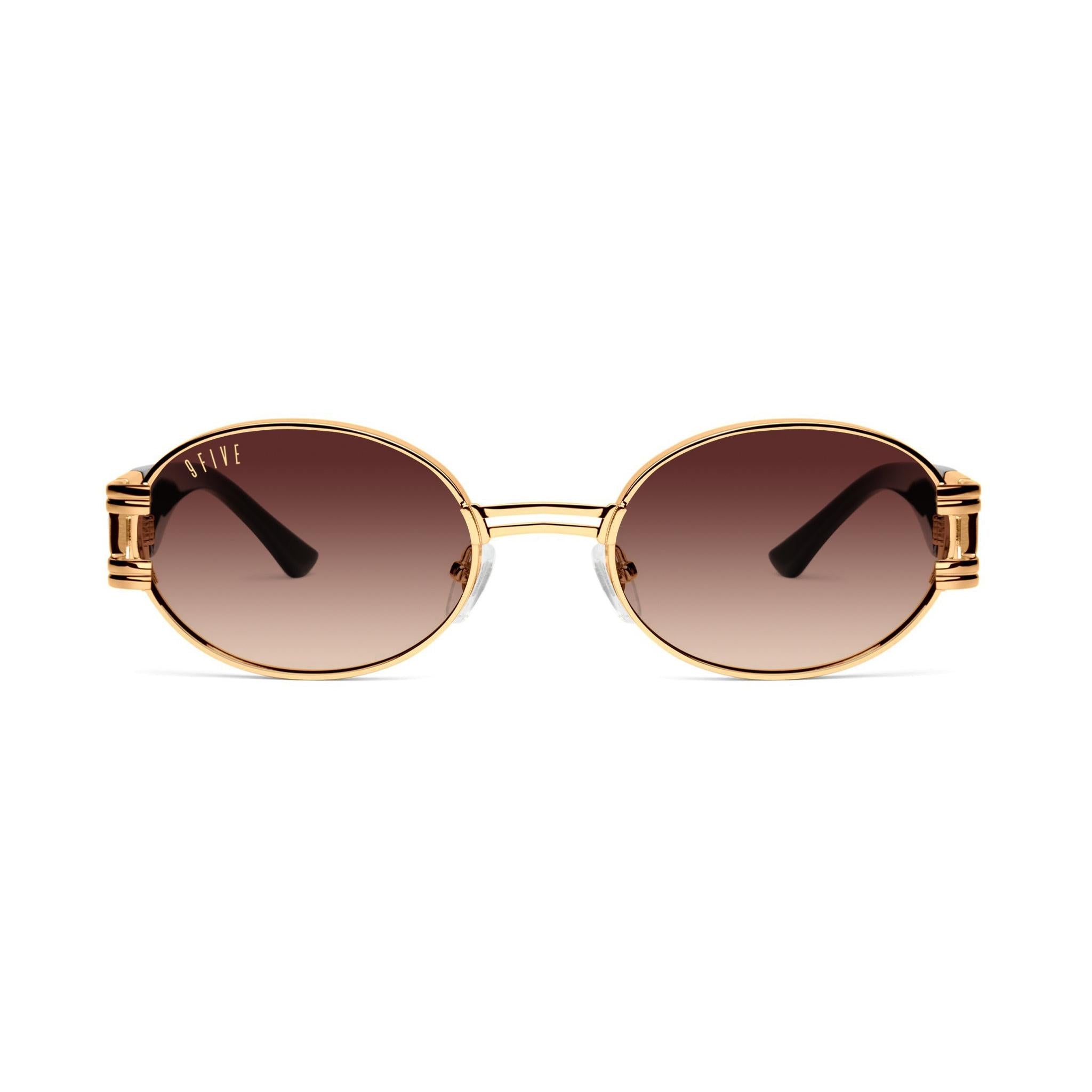 9FIVE St. James Rum Gradient & 24K Gold Sunglasses — front [g:rum-gradient s:all o:1]