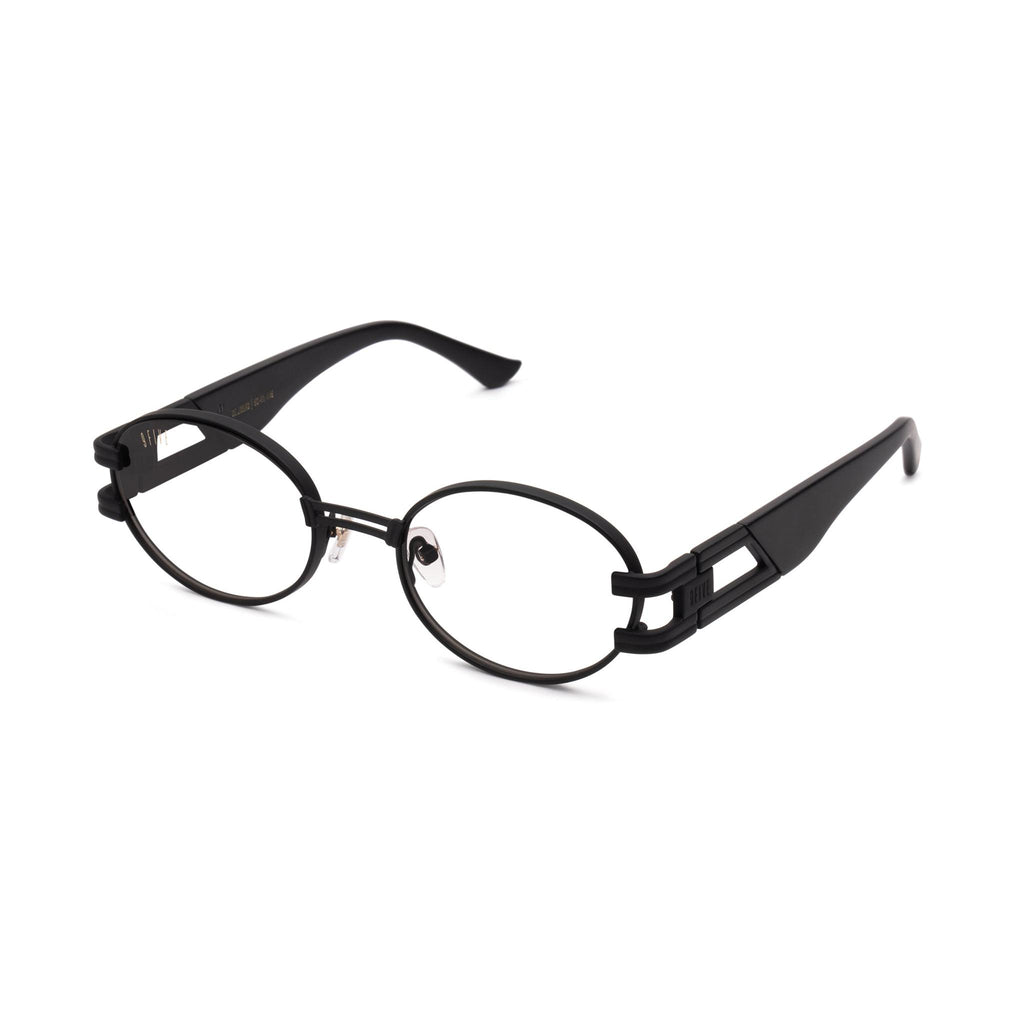 9FIVE St. James Matte Blackout Clear Lens Glasses — side [g:all s:reg o:2]