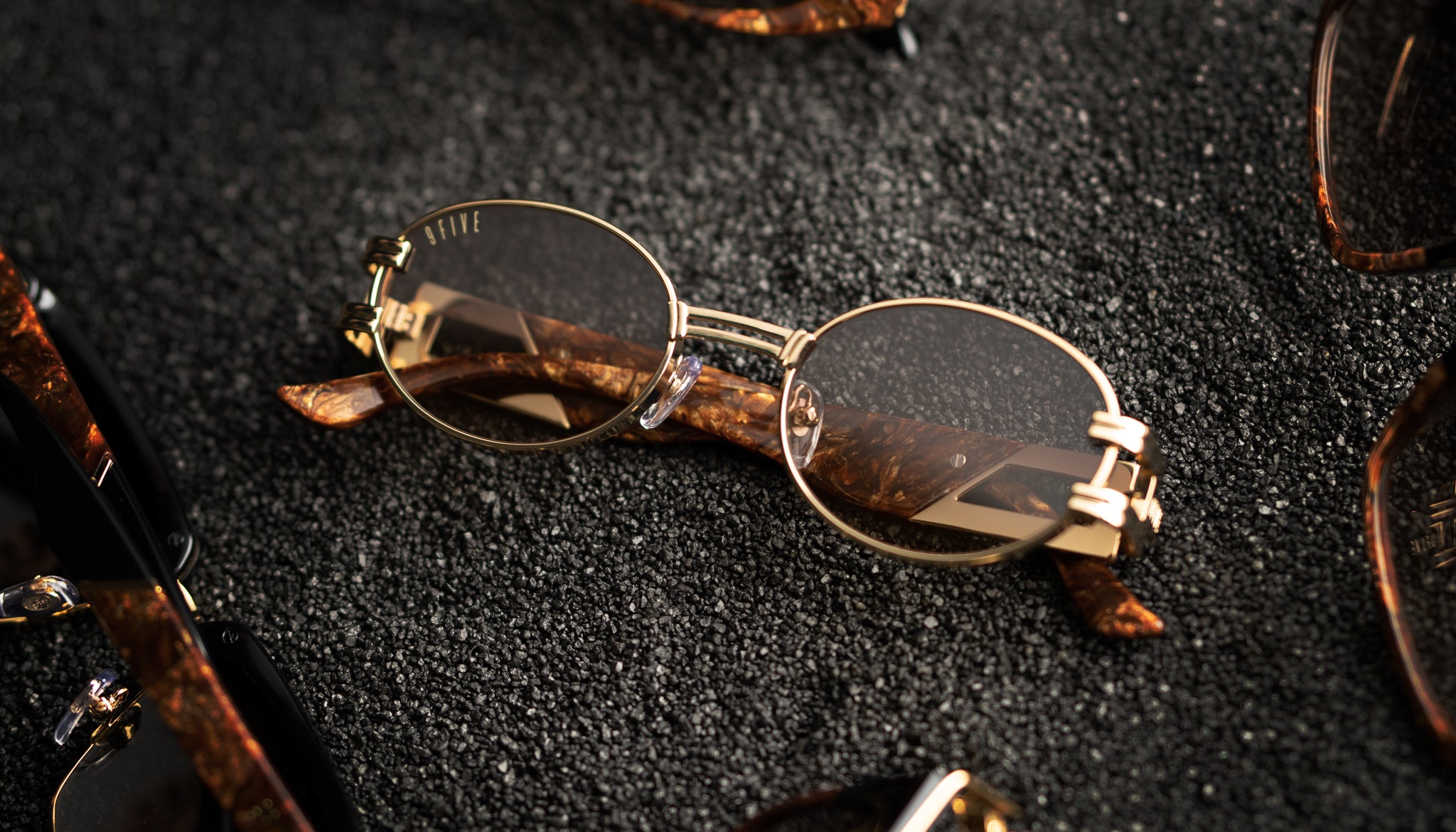 9FIVE St. James Gold Marble & 24K Gold Sunglasses – 9FIVE Eyewear